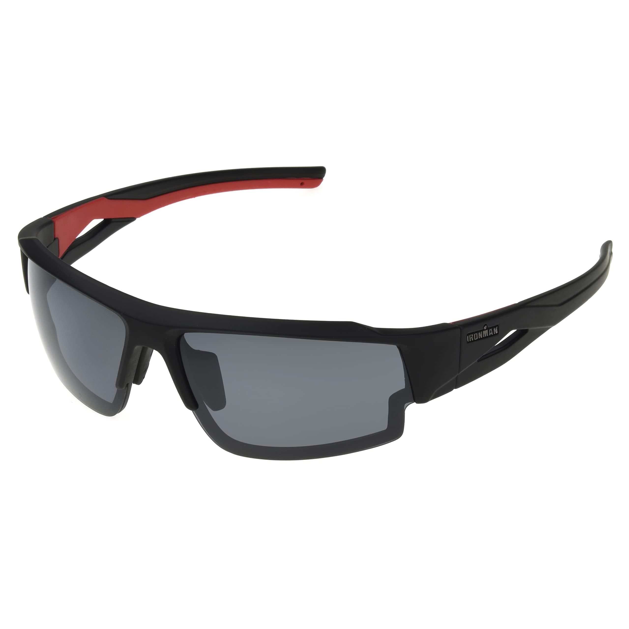 Corner Wrap-Around Sport Sunglasses for Men, Black, 68mm