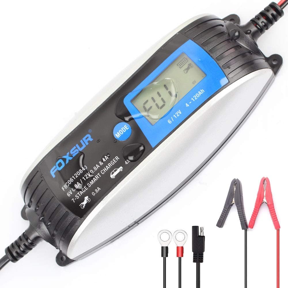 For Car Motorcycle 6V 12V 7-stage Battery Charger, Winter mode & waterproof AGM GEL Battery Charger with SAE Connector, AGM EFB WET Multipurpose Battery Charger