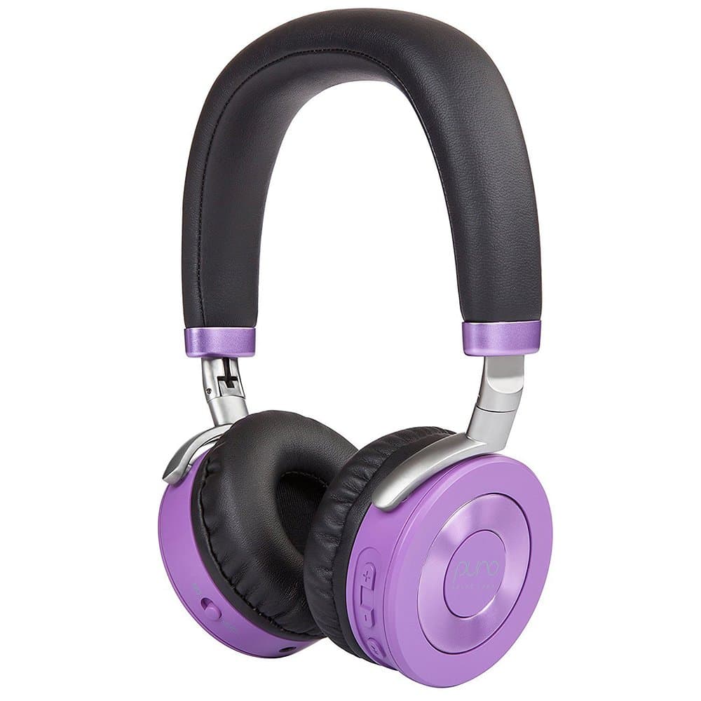 PuroSound Labs Juniorjams On-Ear Headphones Wireless Foldable Kids Earphones with Bluetooth, Volume Limiting, Lightweight and Noise Isolation For Iphone/Android/Pc/Tablet - Juniorjams Purple
