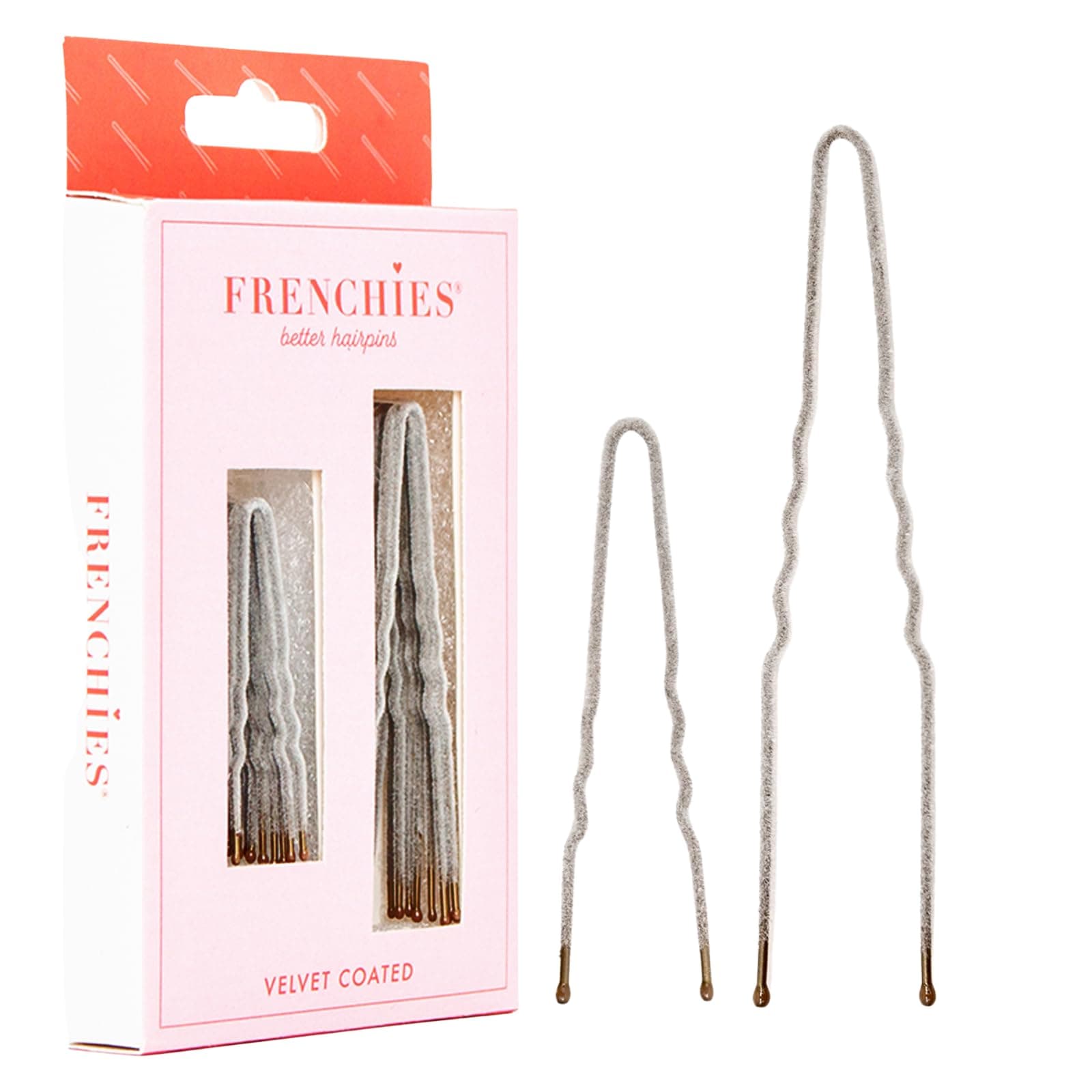 Frenchies Ultra Flocked Extra Soft French Twist Hair Pins: The French Hair Pins for Buns, Updo Hairstyles, Hair Extensions + Wigs - 20 Count Grey