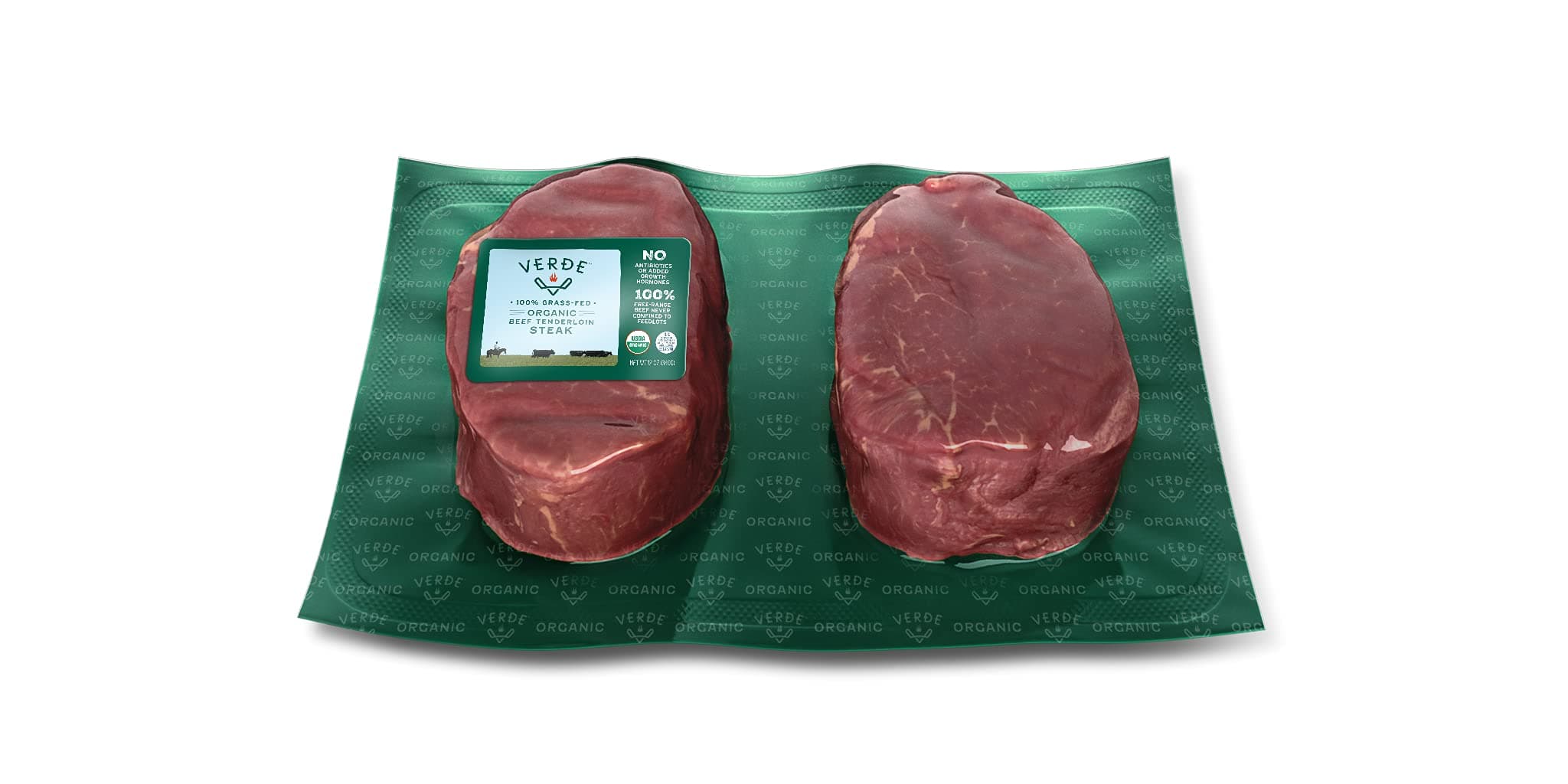 Verde Farms Organic 100% Grass-Fed Tenderloin Steaks, 12 oz