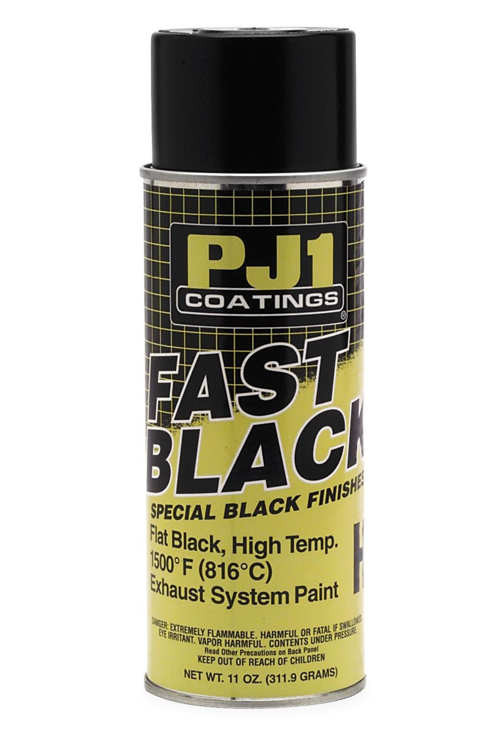 PJ1 16-HIT Flat Black Hi-Temp Spray Paint (Aerosol), 12 oz