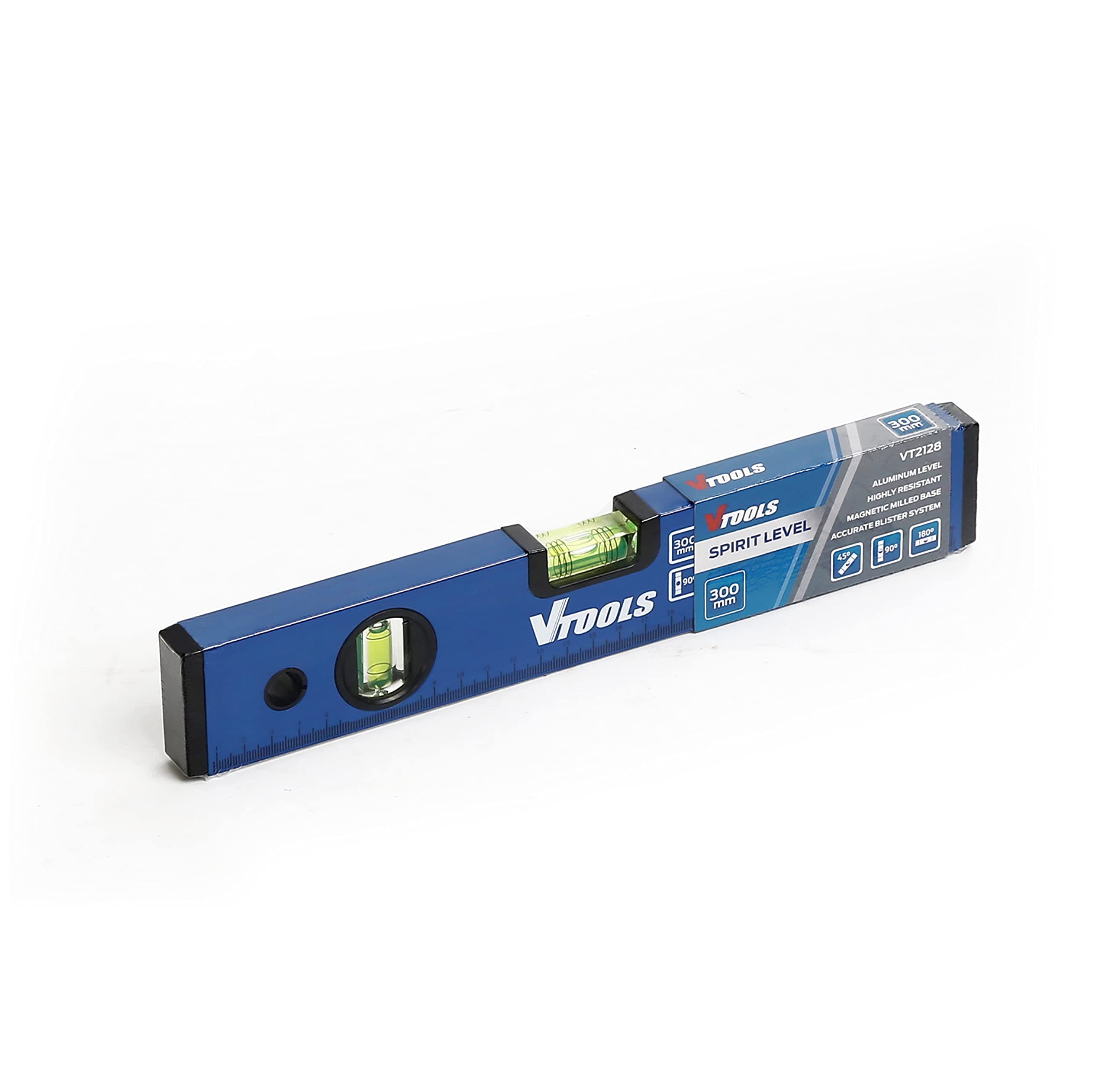 VTOOLS 300MM Shock Resistant Aluminum Alloy Magnetic Spirit Level, Blue, VT2128