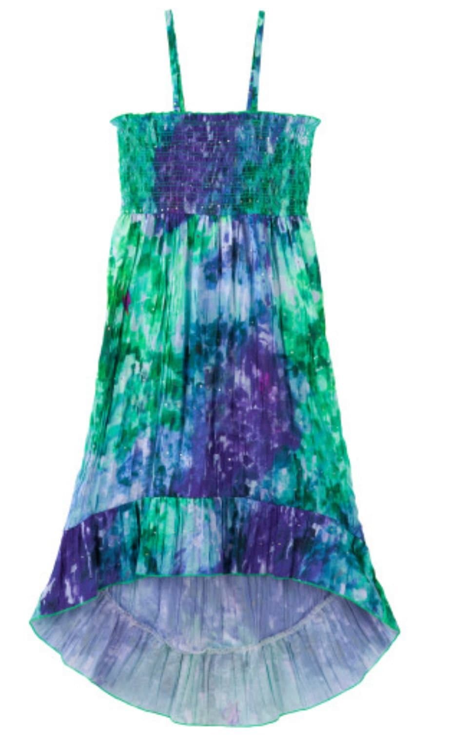 Squeeze Girls Convertible Maxi High/Low Dress/Skirt (M (10/12), Green/Blue)