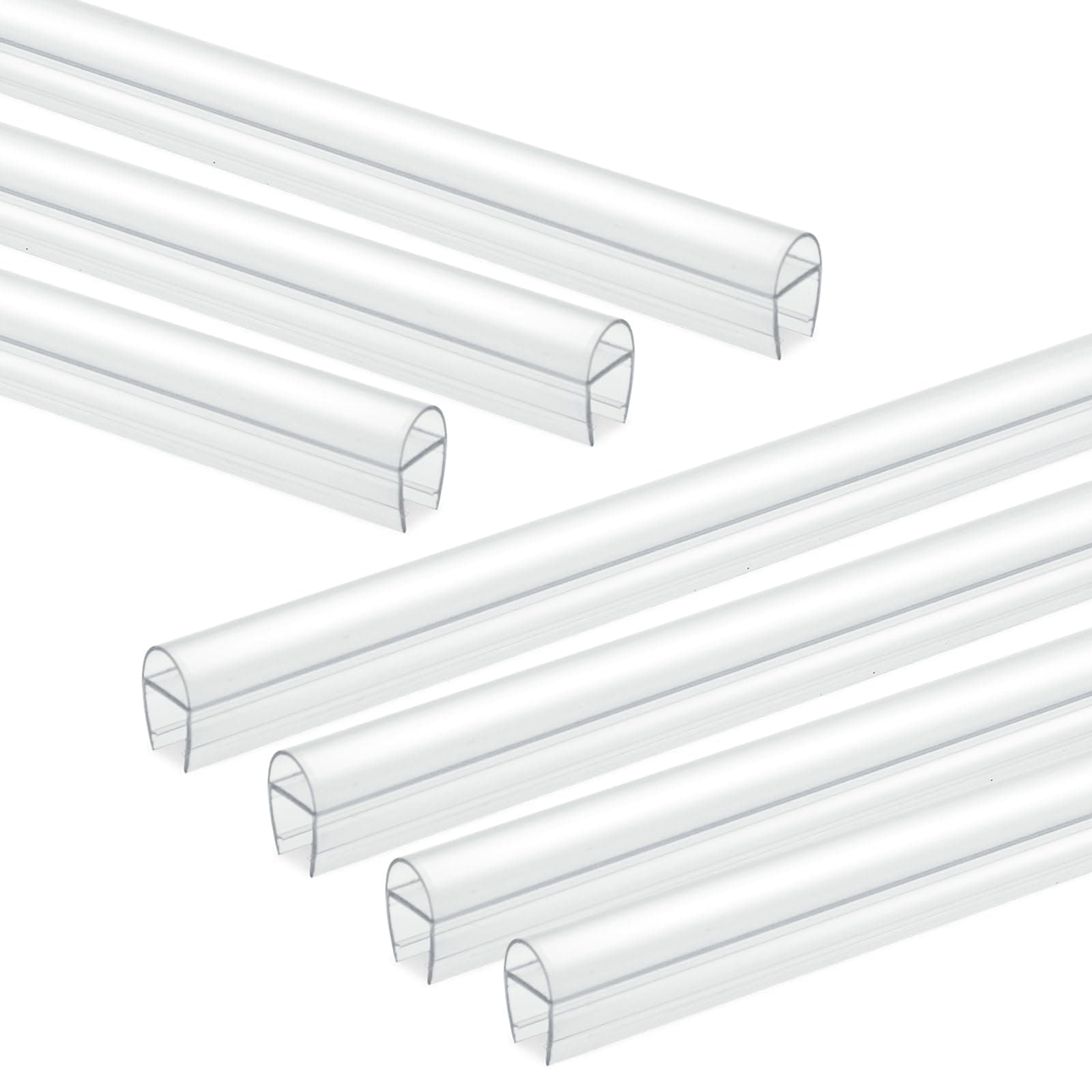 Door Seal, Shower Door Seal Strip, Glass Shower Door Sweep,118 Inch Frameless Shower Door Sweep to Stop Shower Leaks,U Type, Fit for 10mm (3/8") Glass Door