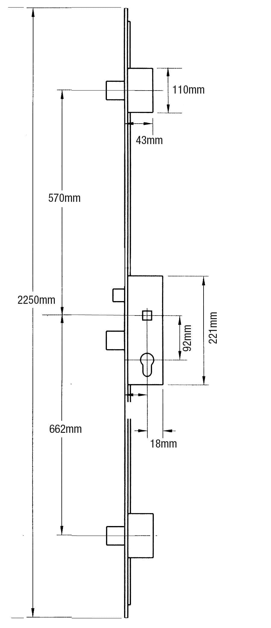 Era Saracen Multipoint 3 Deadbolts Option 1 (1232Mm Between Deadbolts) - 35Mm
