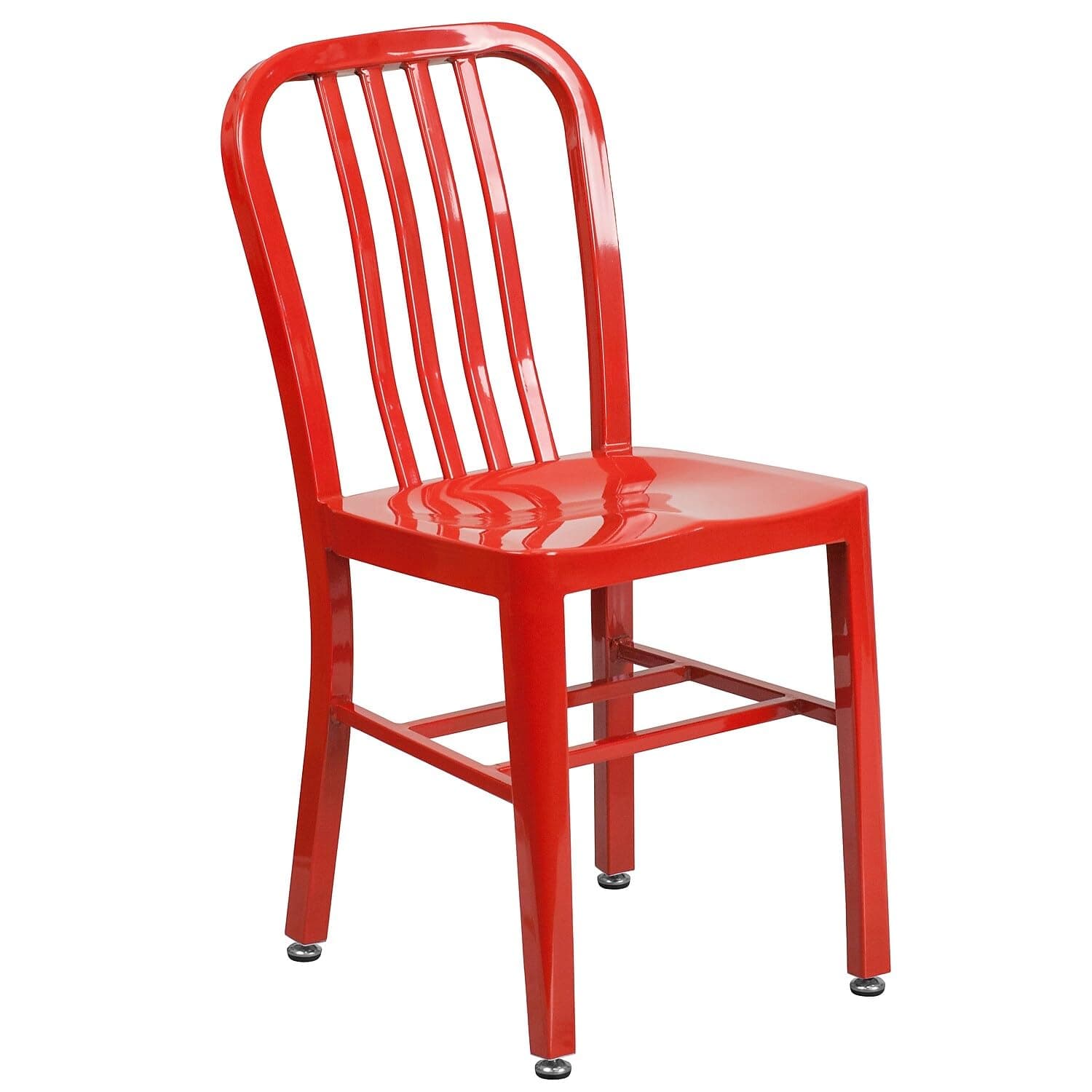 Flash Furniture Commercial Grade Red Metal Indoor-Outdoor Chair