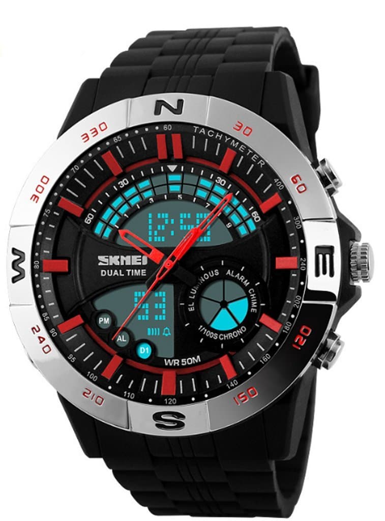 Show Two Time Cool Silicone Quartz Waterproof Wrist Watches
