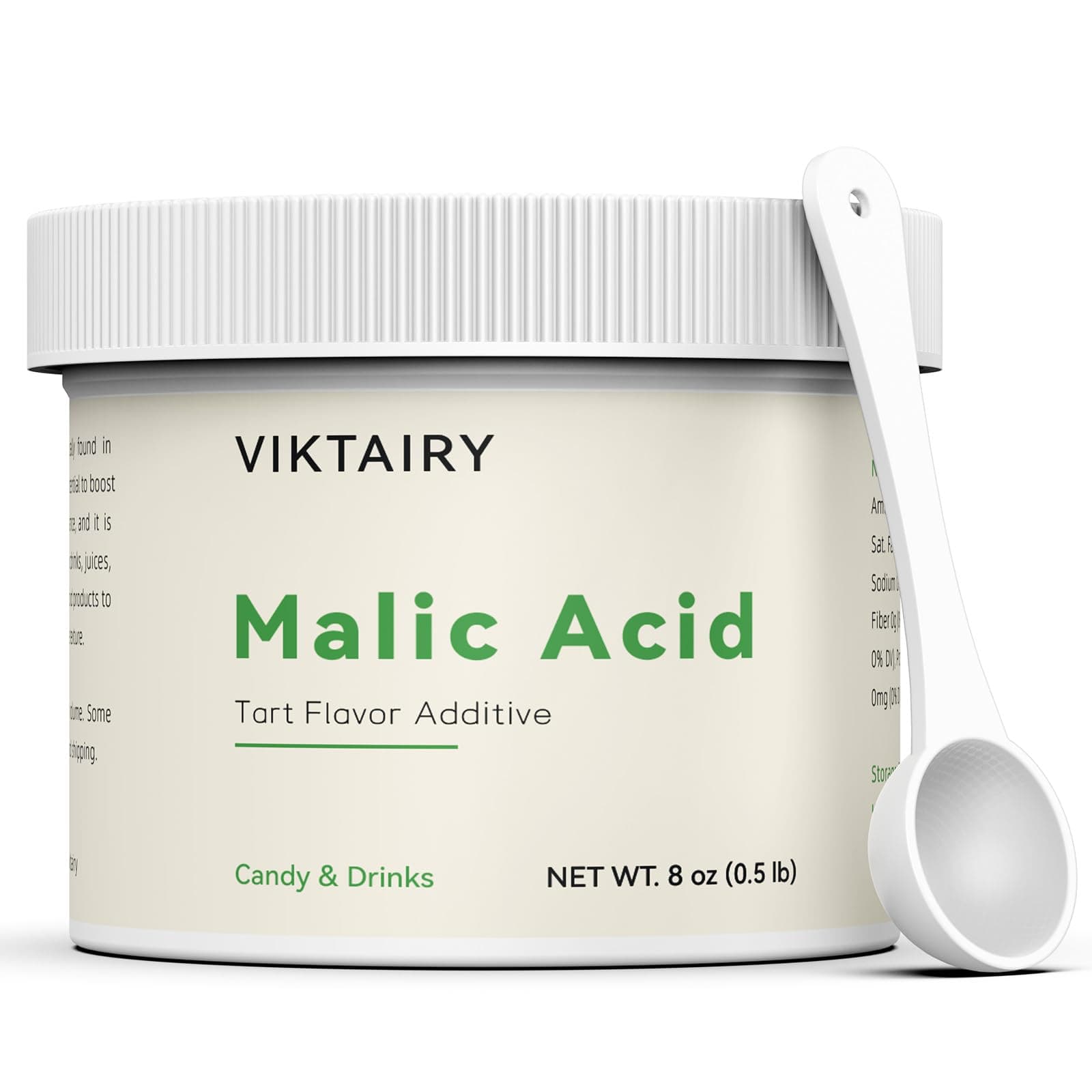 8 oz Malic Acid, Food Grade Malic Acid Powder Tart Flavor for Making Sour Candy, Sour Gummy Bears, Drinks, Juice, Baking, Wine