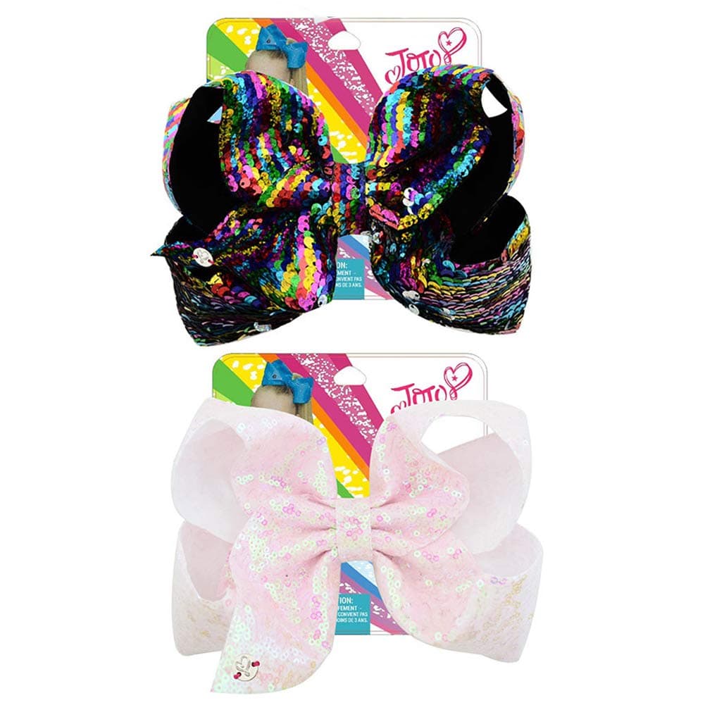 8 Inches JOJO Siwa Hair Bows Alligator Clips for Girls 2pcs Large Bows Hair Barrettes Accessories for Toddler Teens Kids
