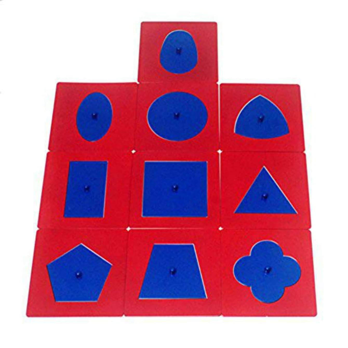 Montessori Professional Quality Metal Insets Set/10 Baby Early Childhood Education Preschool Geometrical Shapes Learning Toys Blue