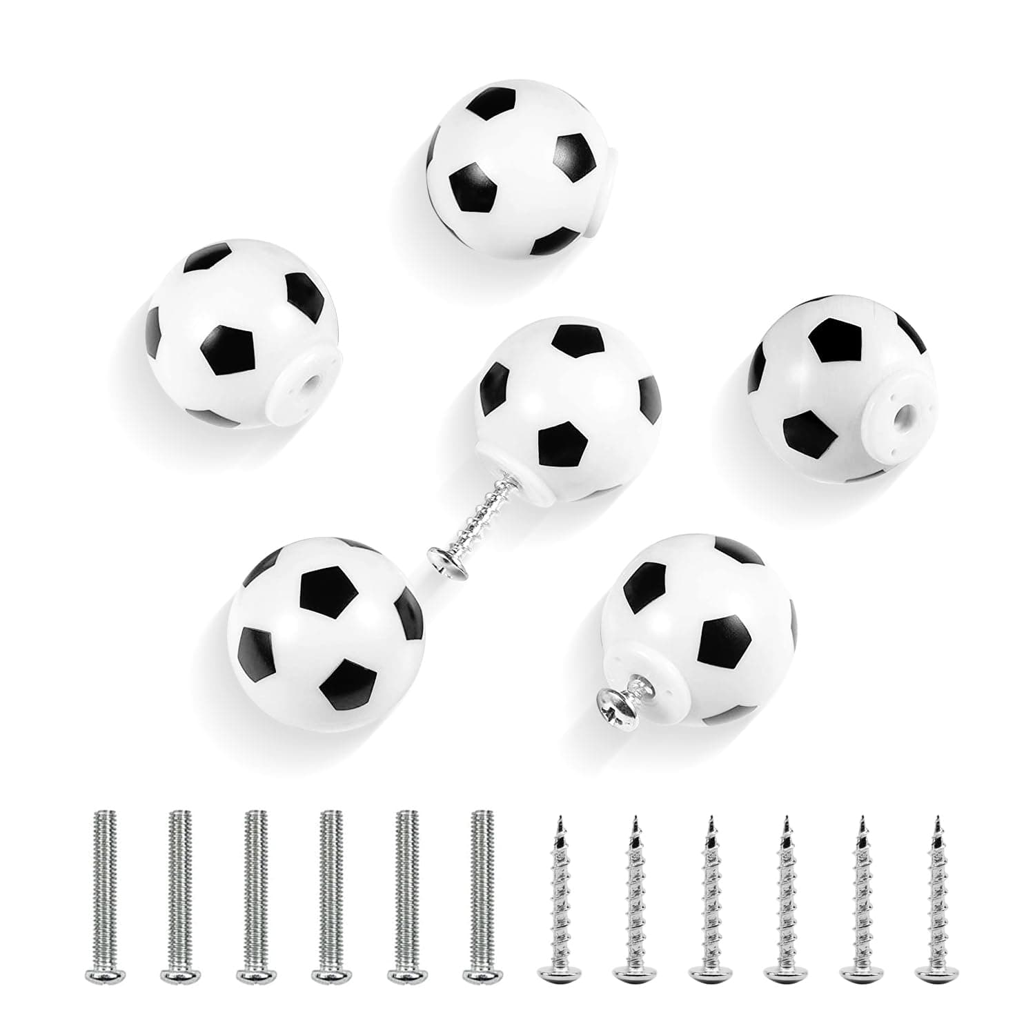 MABAHON 6pcs Sports Football Door Knobs Furniture Knobs Chest of Drawers Knobs Cabinet Handles Furniture Handles Children's Room Cabinet Knobs for Chest of Drawers Furniture Cupboard with Screws