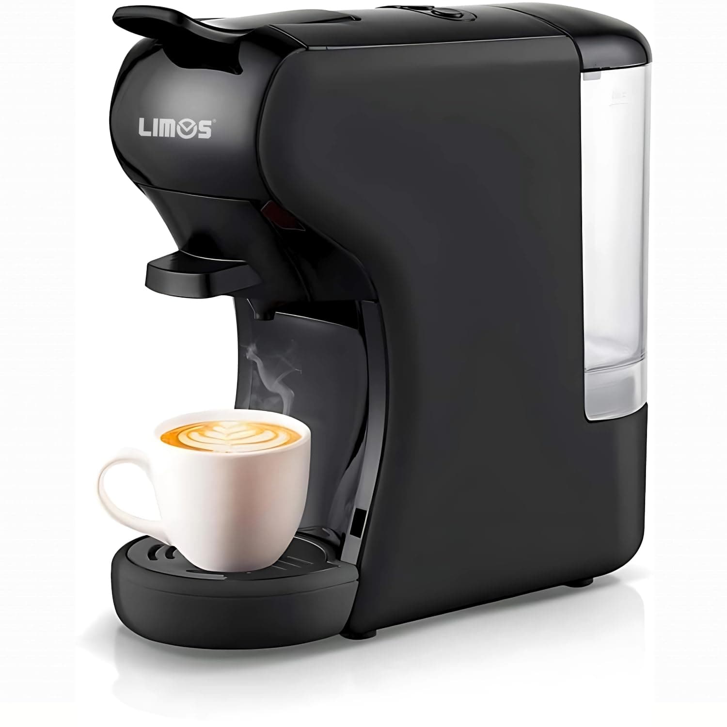 Limos 3-in-1 Capsule Coffee Machine – Compatible with Multiple Capsule Types & Ground Coffee | 19-Bar Pressure | 600ml Water Tank | Fast Heating | Compact Espresso Maker for Home & Office