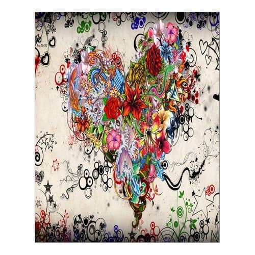 Fashion Flowers heart Painting Canvas Print 16" x 20" Modern Canvas Art Wall Decor Landscape Oil Painting Wall Art Wall Decor Home Decorations.