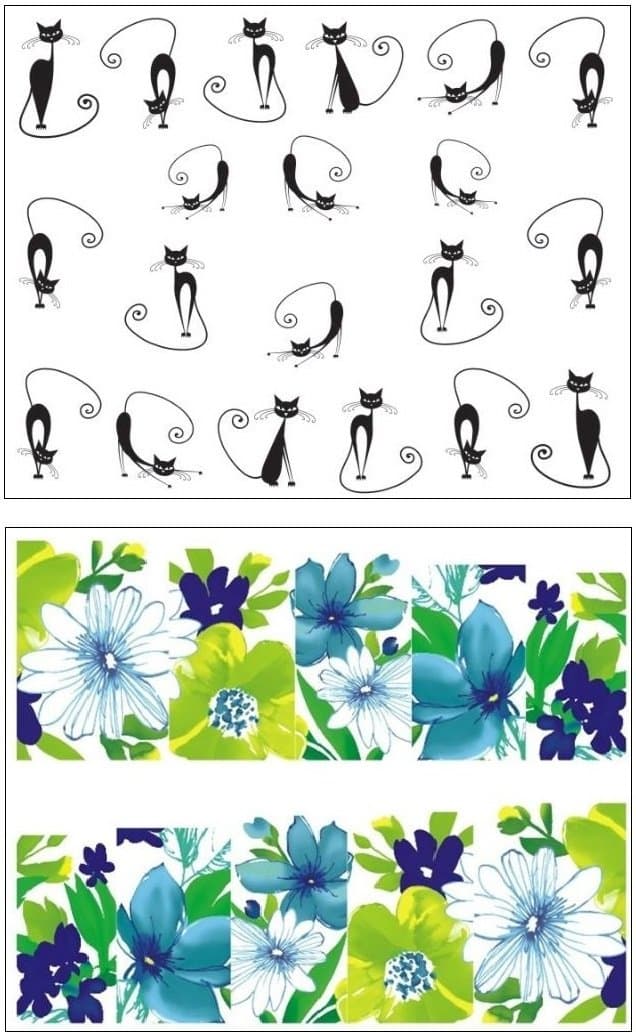 Jenna NR-065 Water Transfer Nail Art Decals Stickers, White