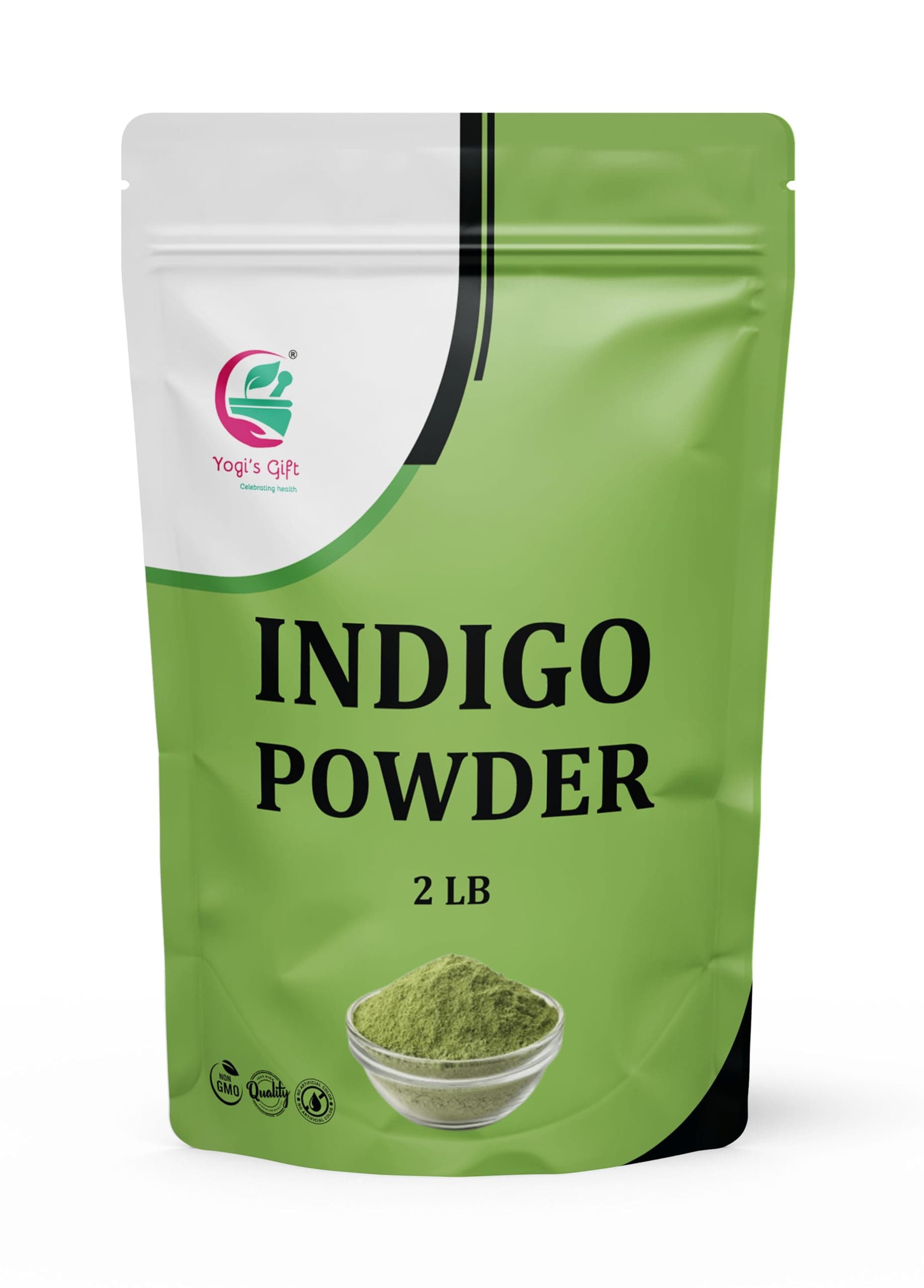 YOGI’S GIFT – Celebrating health | Organic Indigo Powder for Hair 2 LB | Ideal for Black and Dark Hair | Indigofera Tinctoria | Black Henna | Organic Natural Hair color