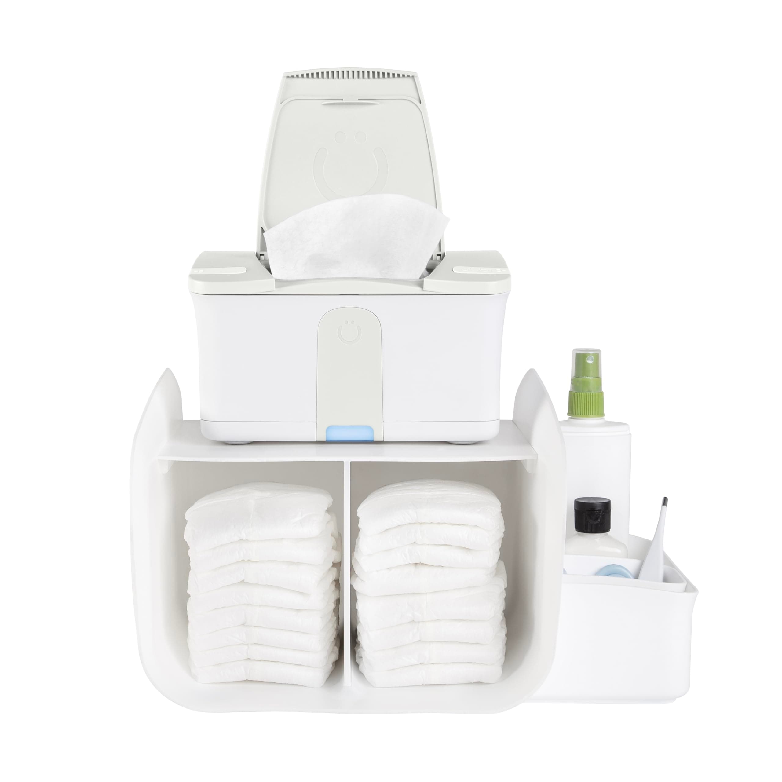 Ubbi Tabletop Diaper Caddy, Diaper Storage, Caddy Organizer, Stores Baby Diapers, Wipes & Baby Accessories, White