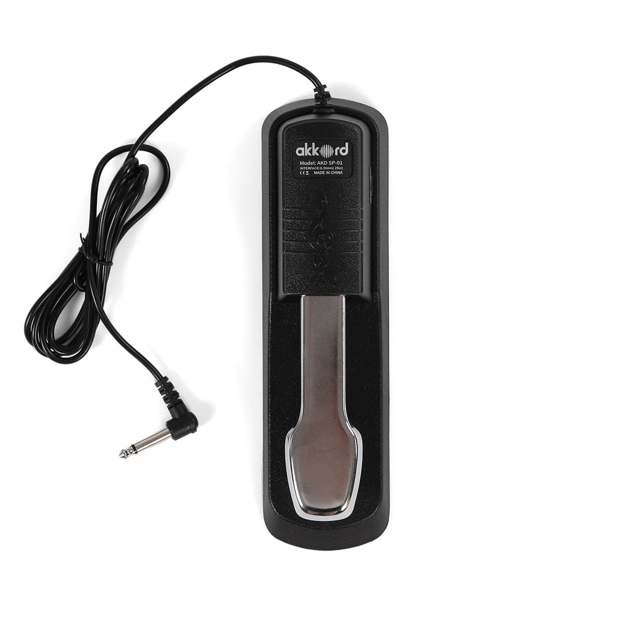 AKD SP-01 Sustain Pedal for Digital Piano, Electronic Keyboard, MIDI Synthesizer with Polarity Switch and Anti-Slip Pad- Black
