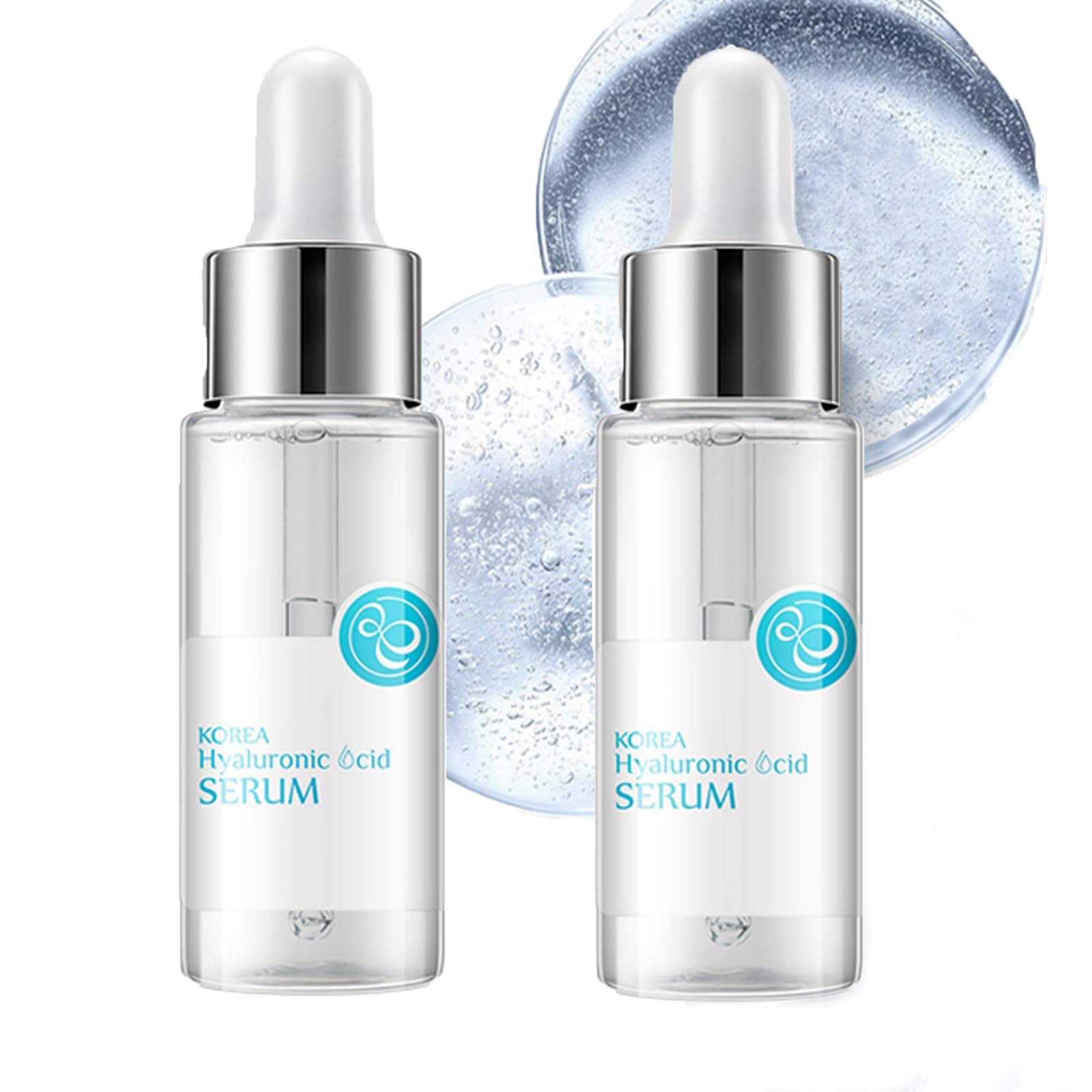 Hyaluronic Acid Serum for Face Hydrated, Facial Serum Also Contains Tremella Plant Extract, Anti-Aging Skin Care Day and Night Moisturizing Essence for Face Anti Aging, Skin Care, 2.02 Oz/2 PCS