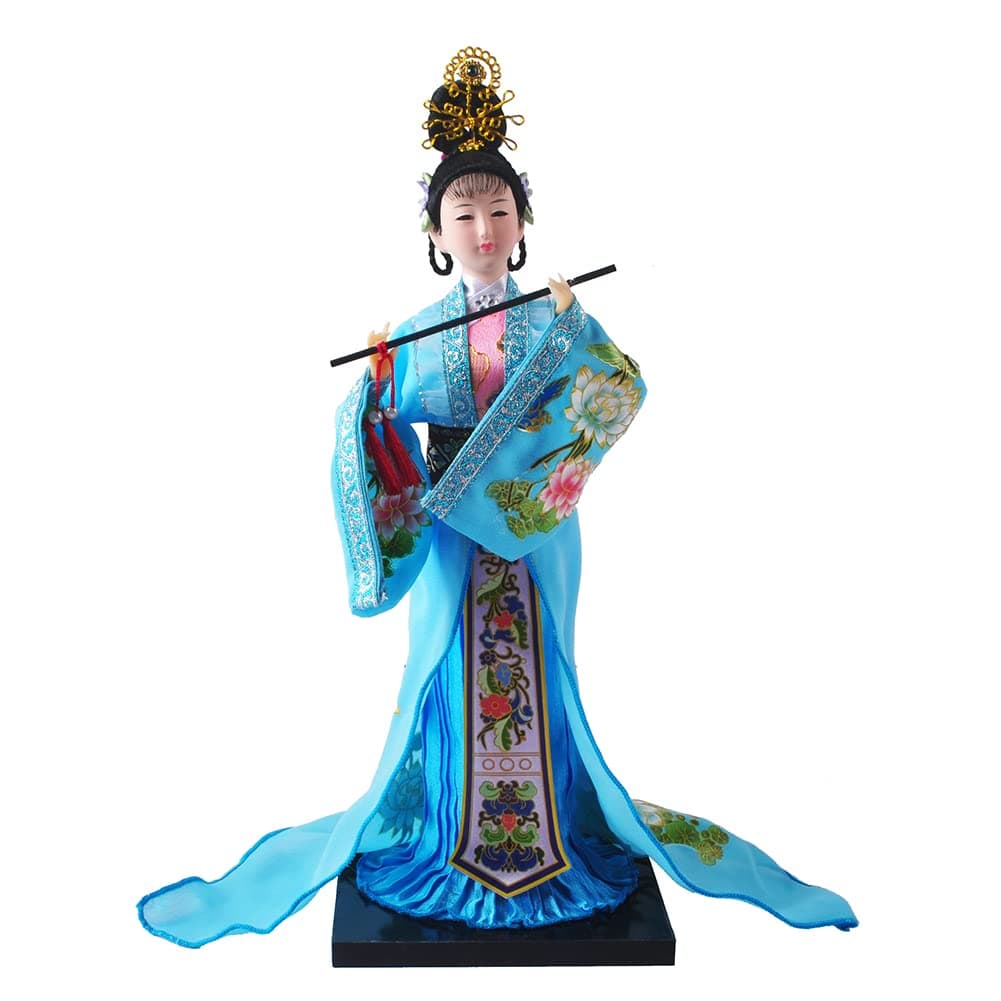 NW 12 Inch Chinese Traditional Handicraft Silk Figurine Collectible Chinese Ancient Character Ornaments for Home Decoration(1805-B)