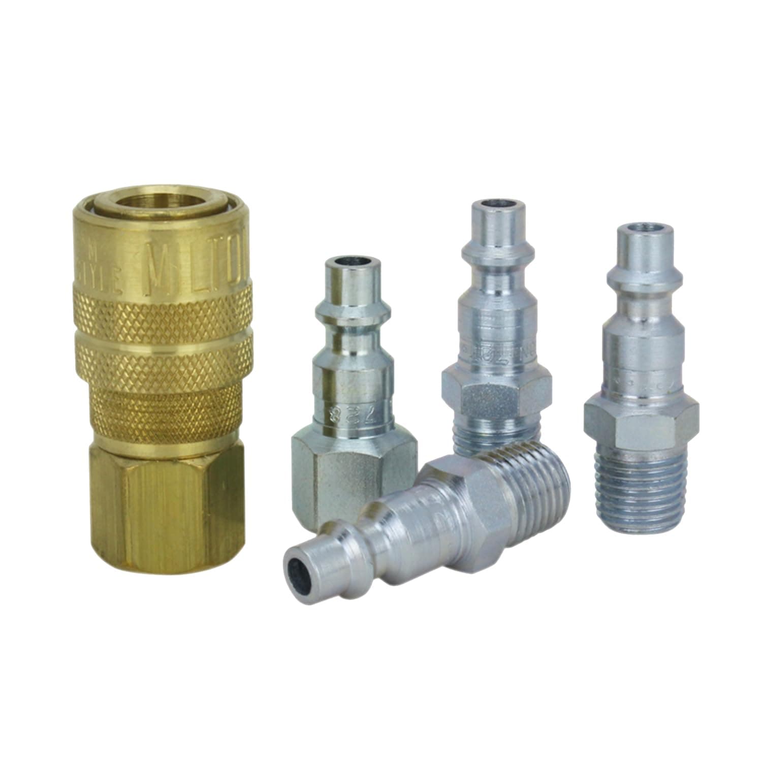 S211 Industries S-211 1/4" NPT M Style Coupler and Plug Kit - 5 Piece
