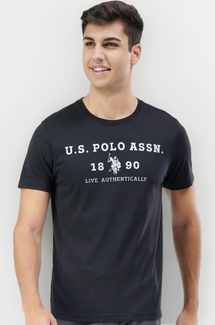 U.S. Polo ASSN. Men's Cotton Regular Fit Comfort Fit Brand Print I683 T-Shirt - Pack of 1