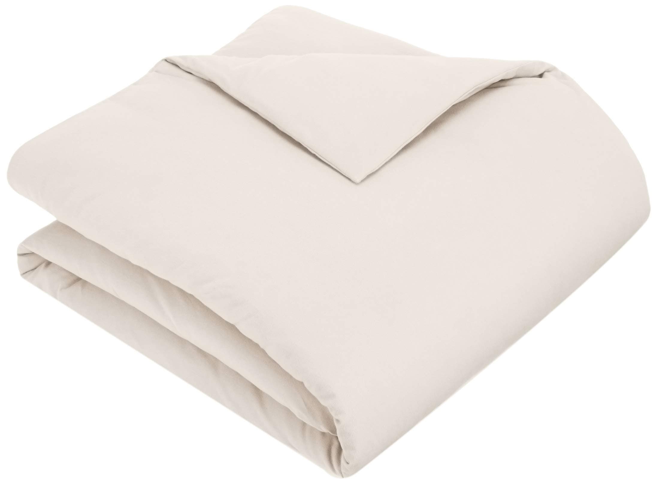 Amazon Brand – Pinzon Flannel Duvet Cover - Full or Queen, Cream