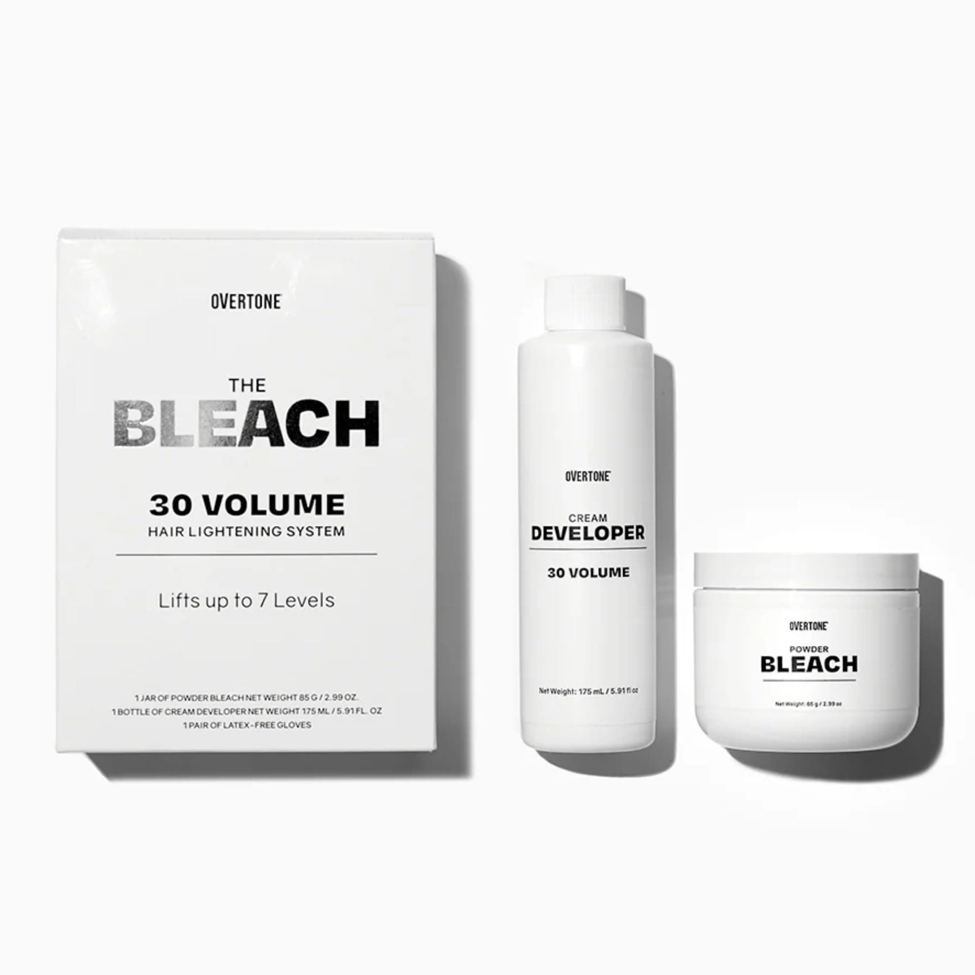 oVertone The Bleach 30 Volume Hair Lightening Kit - Vegan, Cruelty-Free & Made w/ Hydrating Ingredients & Toning Pigment - Lifts Hair up to 7 Levels