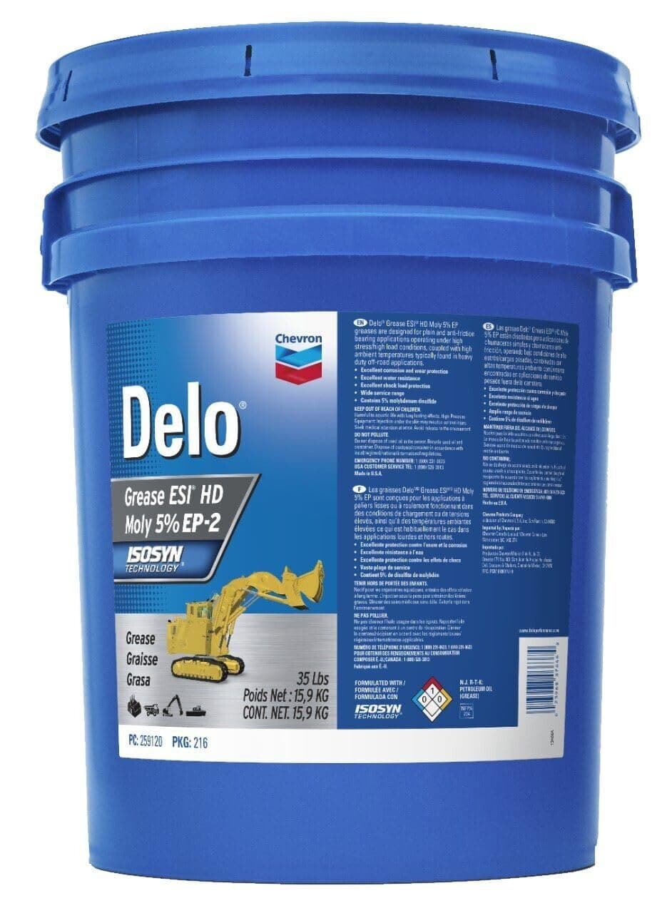 Chevron Delo Grease ESI HD Moly 5% EP 2, 35Lb Pail