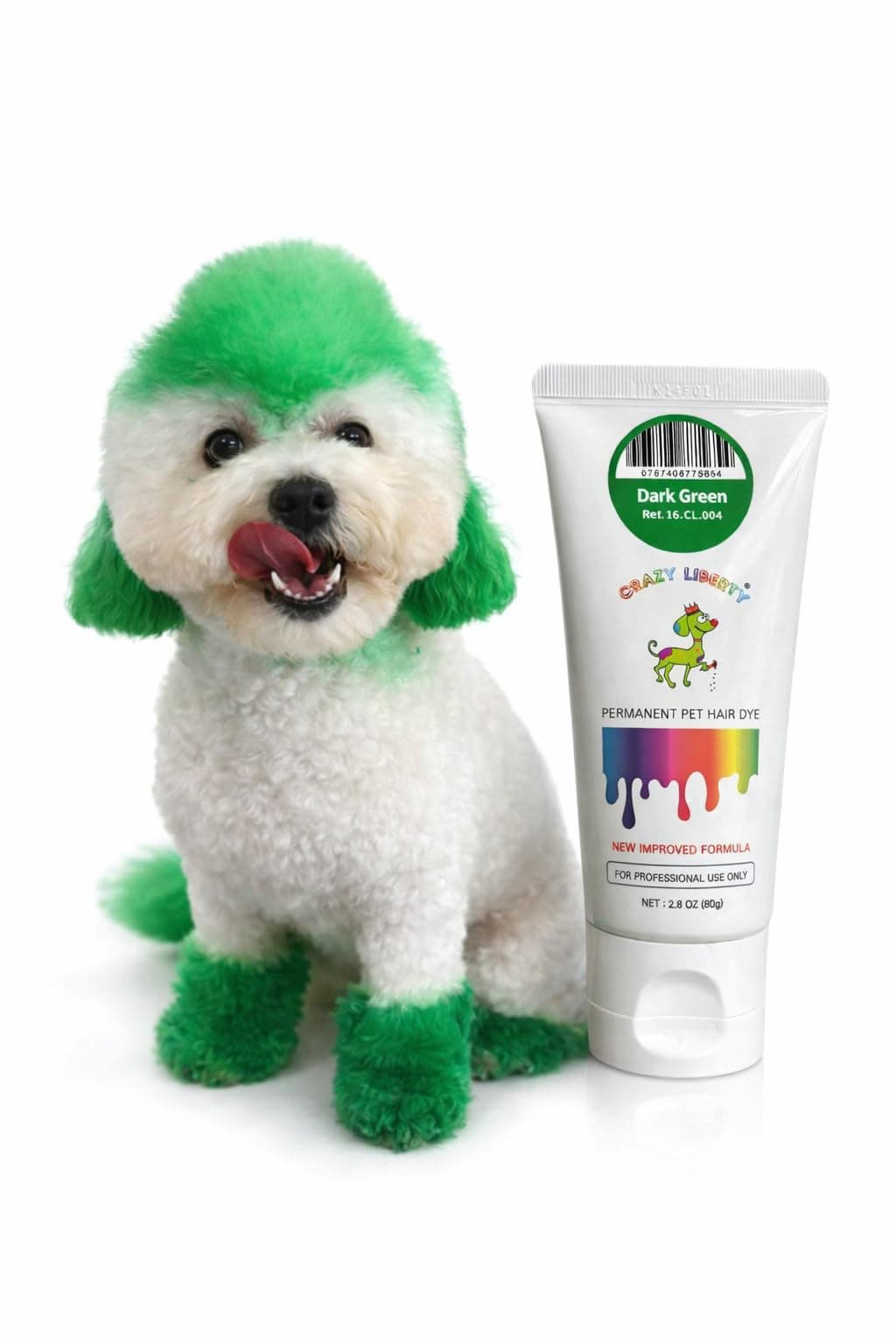 Permanent Pet Hair Dye for Dogs and Horses (Dark Green) – Professional Grooming Color Gel, for Creative Groomers, 2.8 Fl Oz