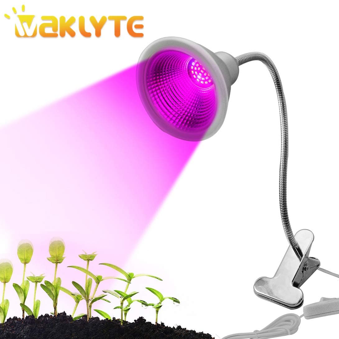 Waklyte Plant Growing Lamp - 12W | 30 LED Bulbs | 700 Lumens | IP65 Waterproof | 360° Flexible Gooseneck UV Plant Grow Light for Indoor Plants, Greenhouse, Office, Potted, Garden, Greenhouse