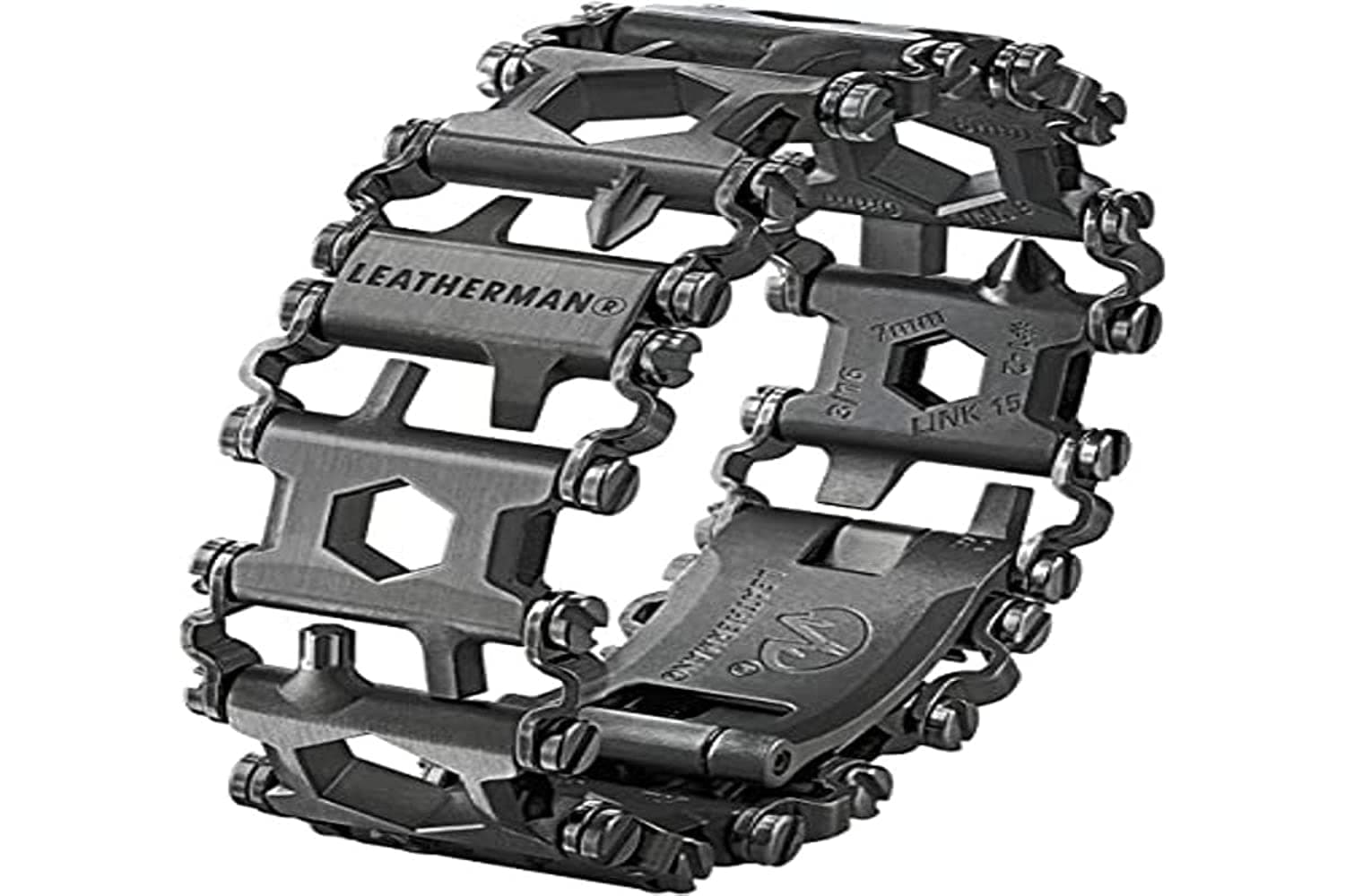 Leatherman Tread Metric - Heavy-duty multipurpose multi-tool bracelet with 29 tools including screwdrivers, hex drives and wrenches, DIY tool, made in USA, in black, stainless steel