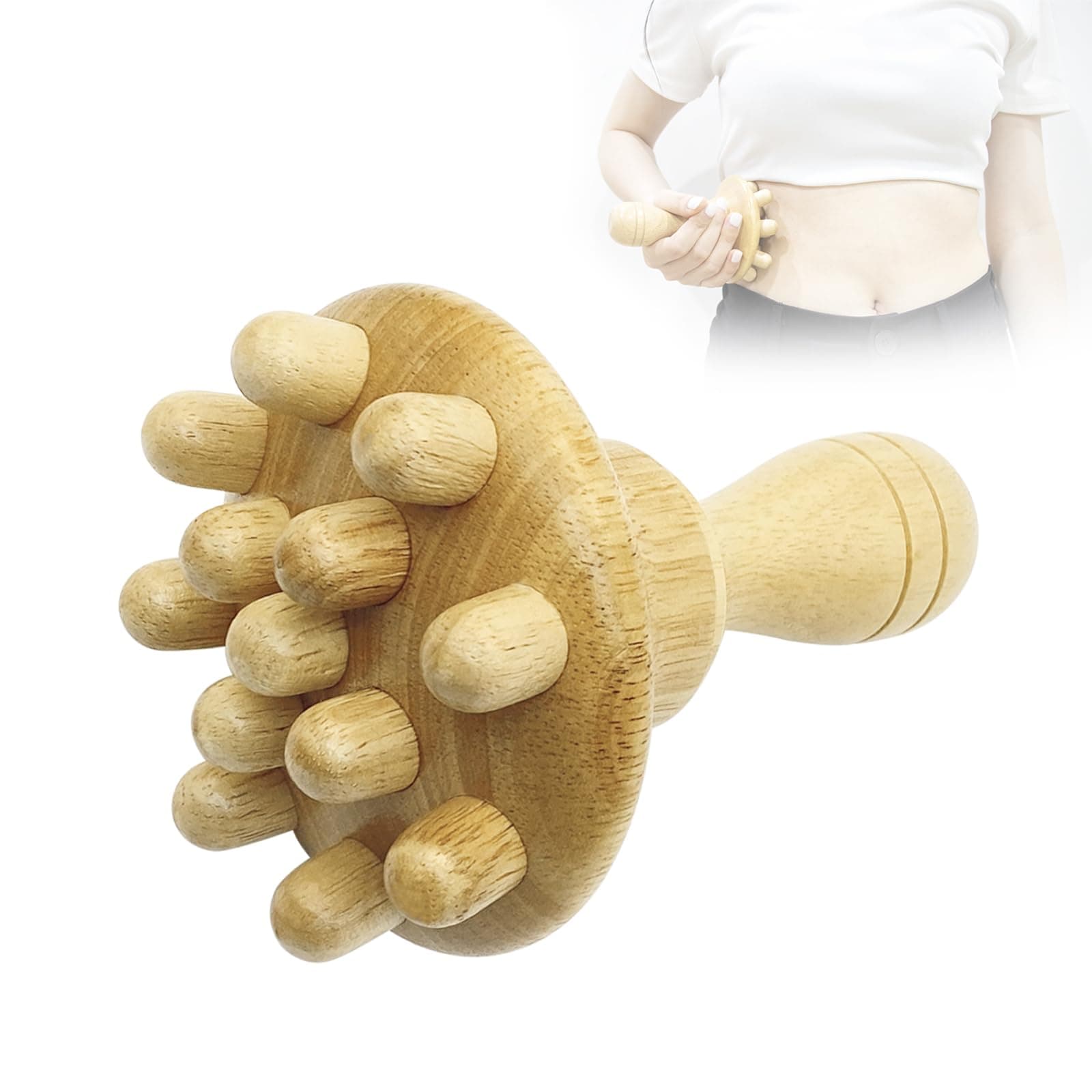 Wood Therapy Massage Tool Wooden Lymphatic Drainage Massager One-Handed Body Sculpting Tools,Physical Therapy Tools, Muscle Scraping Tool,Gua Sha Wood Therapy Tool-5.5 * 4.3 inches