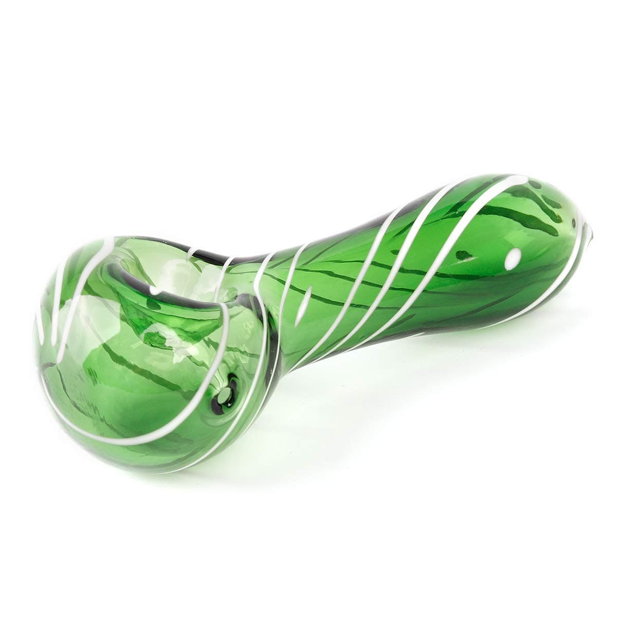 HaoCH Handmade Glass Tube, Borosilicate Glass Spoon Hand Pipe, 4.4 Inch, Green