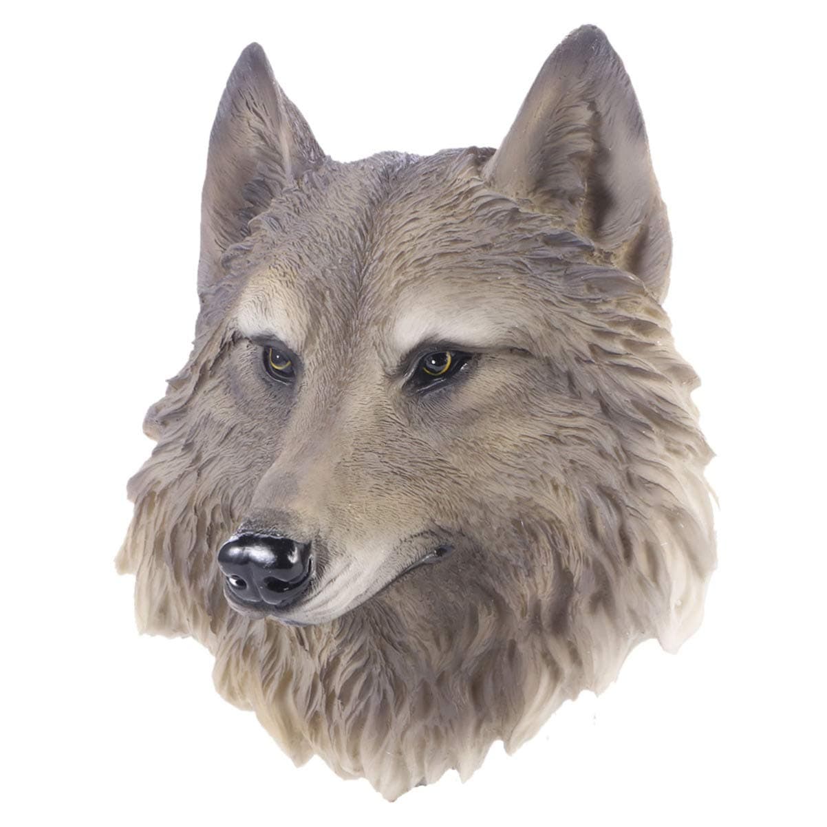 VOSAREAVOSAREA Halloween Animal Head Decor Resin Wolf Head Wall Statue Realistic Animals Head Wall Hanging Sculpture Farmhouse Wall Decoration Ornament
