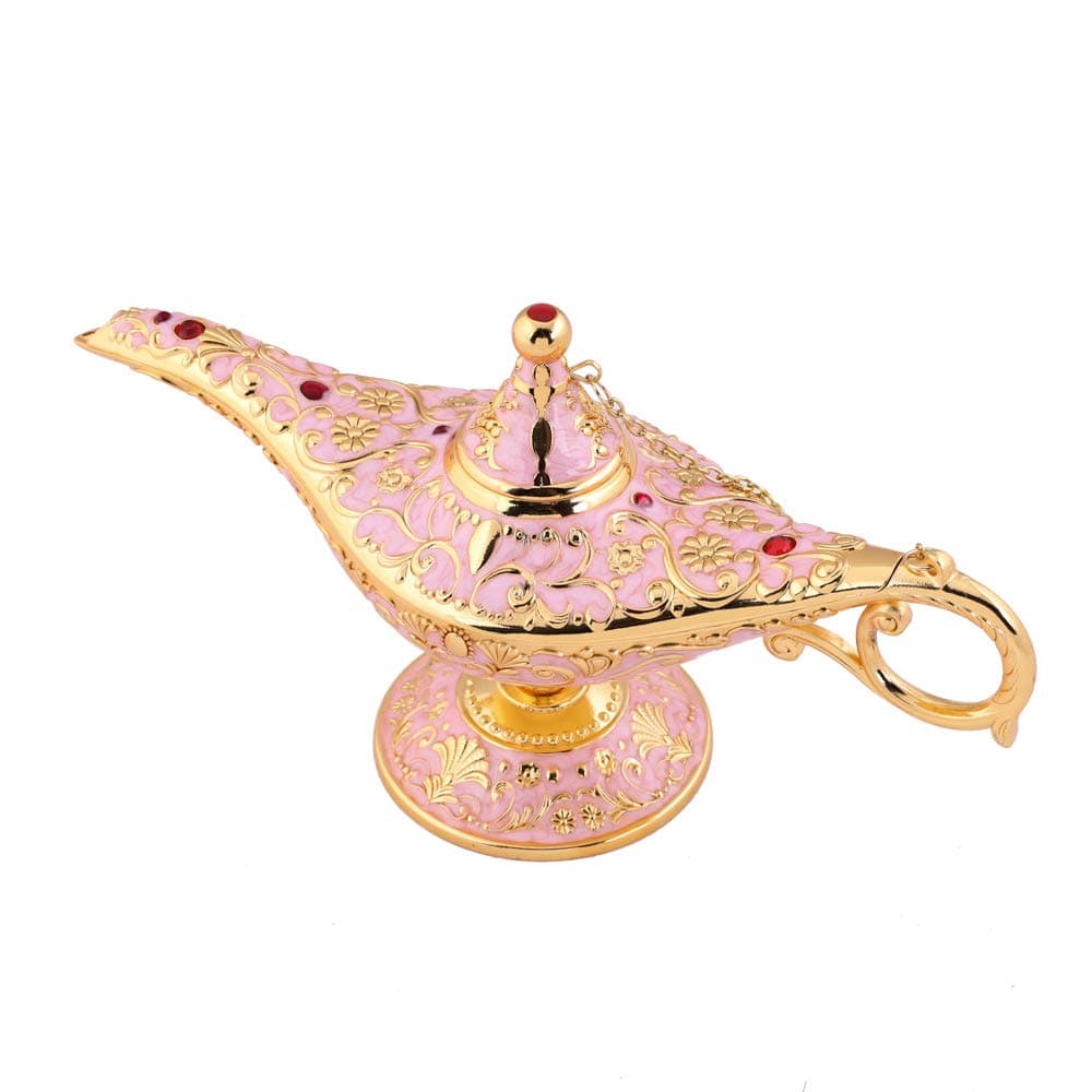 Usany Collectable Rare Legend Aladdin Magic Genie Light Lamp Pot Classic (Purple gold)