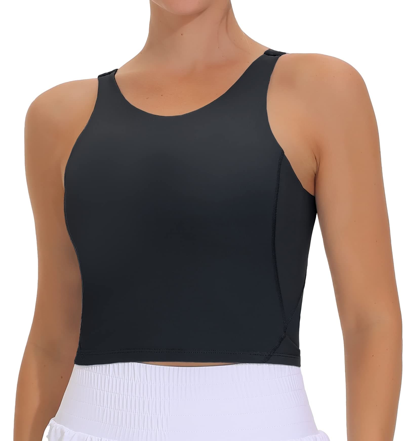 THE GYM PEOPLE Women's Sports Bra Sleeveless Workout Tank Tops Running Yoga Cropped Tops with Removable Padded