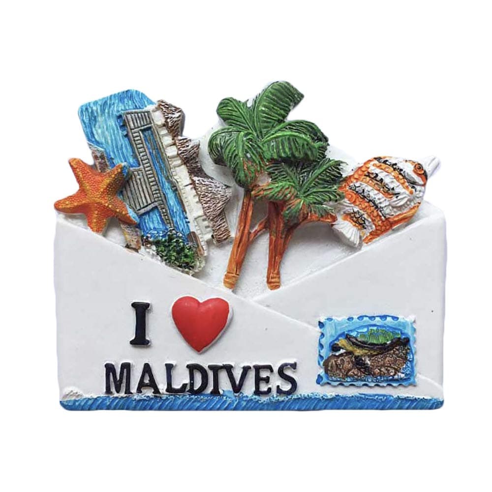 Wedare Magnet Souvenir Maldives 3D Refrigerator Travel Sticker,'I Love Maldives' Style Hand-Made Fridge ,Creative Home and Kitchen Decoration ic Sticker