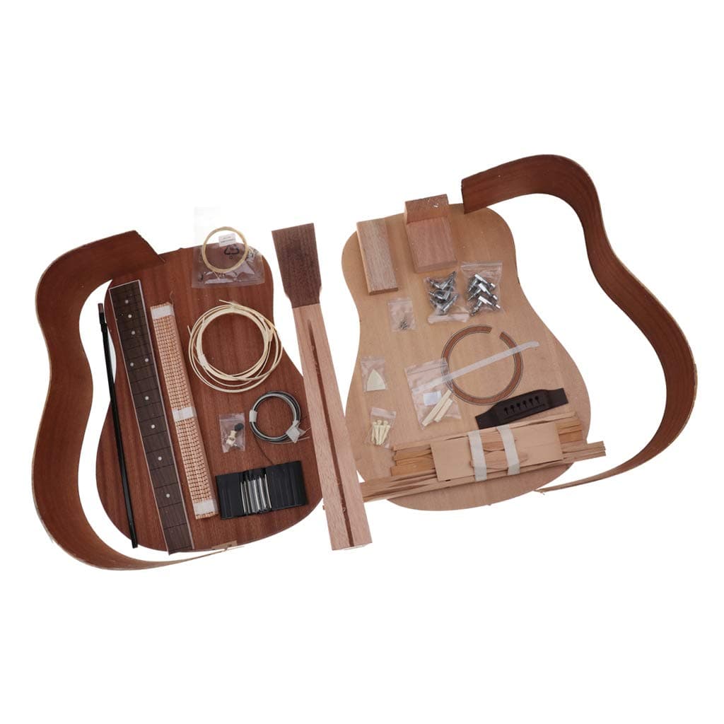 LoveinDIY Spruce Wood 41inch Guitar DIY Kit Neck Rosewood Fingerboard Bridge