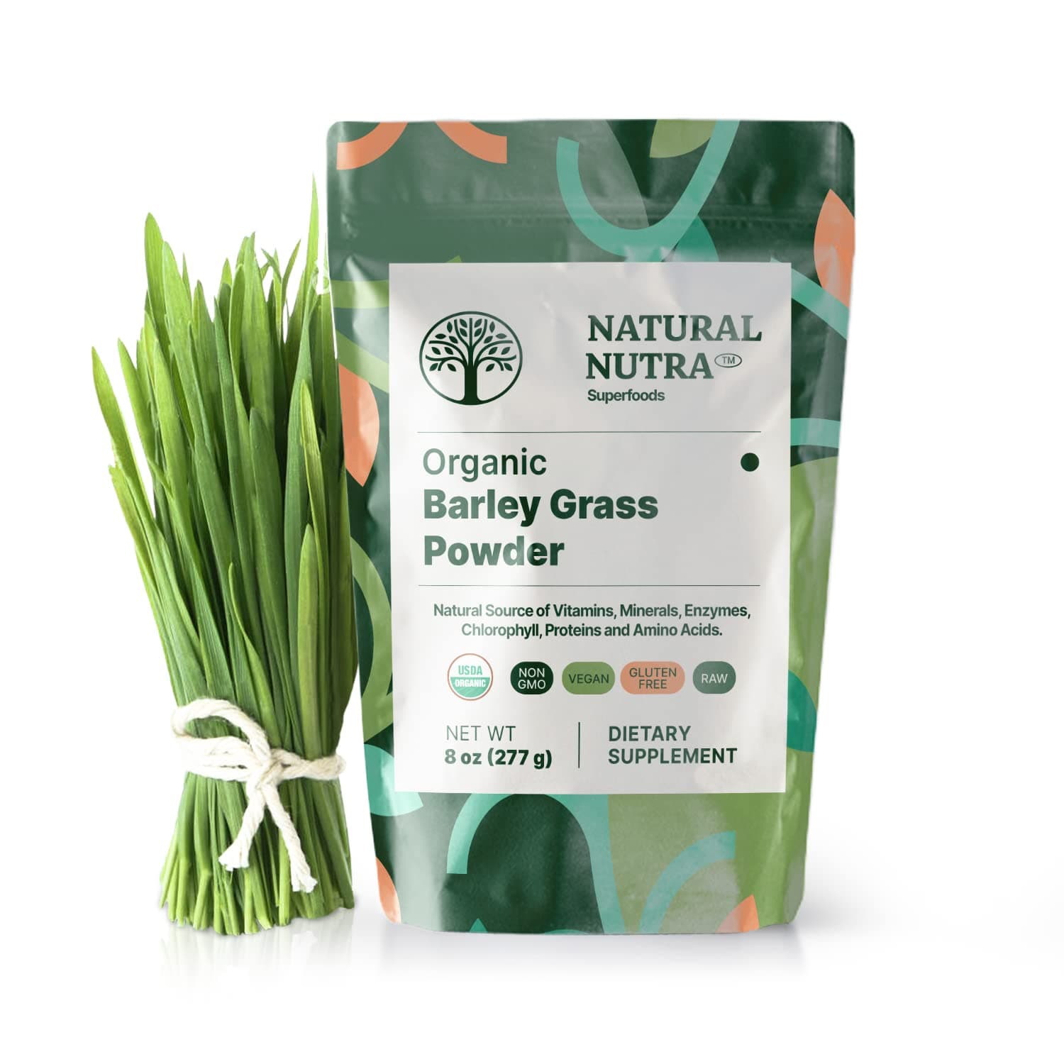 Natural Nutra Barley Grass Powder Superfood Dietary Supplement, Support Immune System, Rich Fibers, Antioxidants, Amino Acids, Alkaline-USDA Organic, Non GMO, Gluten Free, 8oz, 75 Servings