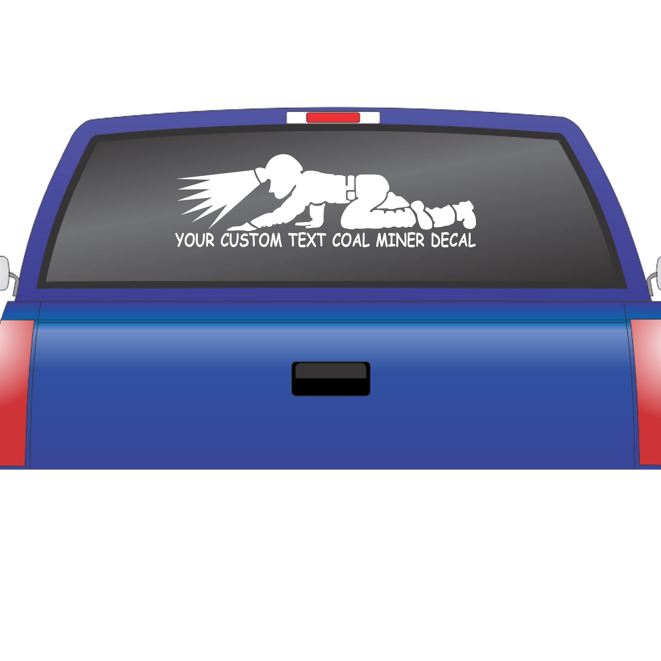 Crawling Coal Miner Vinyl Decal for car Truck SUV Custom Text Personalized Large 10"x 30"
