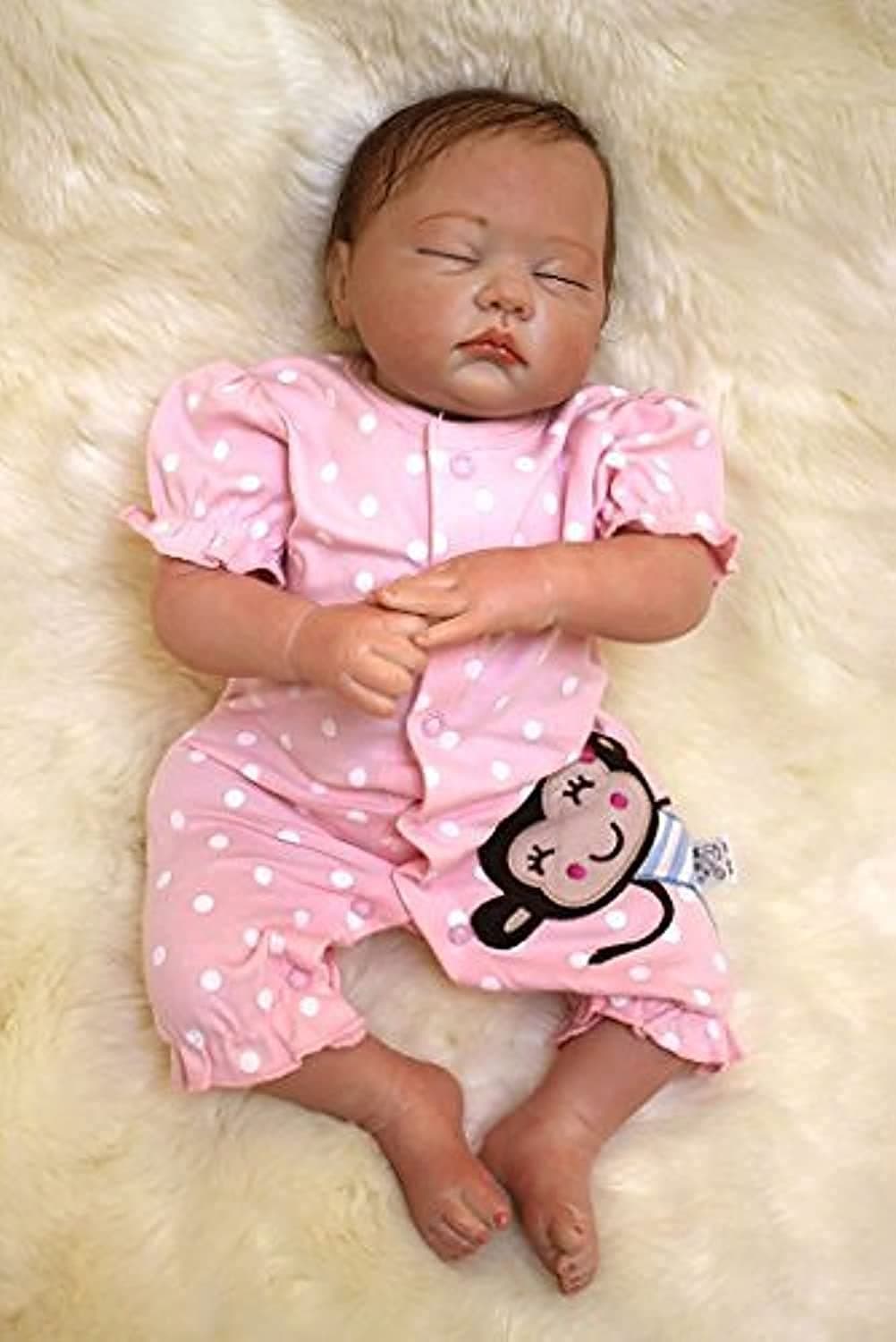 OCSDOLLReborn Baby Dolls 22" Cute Realistic Soft Silicone Vinyl Dolls Newborn Baby Dolls with Clothes