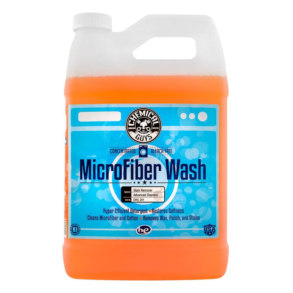 Chemical Guys Microfiber Cleaning Cloth and Car Wash Towel Detergent - Concentrated Cleaner for Towels, Microfiber Cloths, and Pads - Removes Dirt, Wax, Grease, Stains, Orange Scent - 128 oz