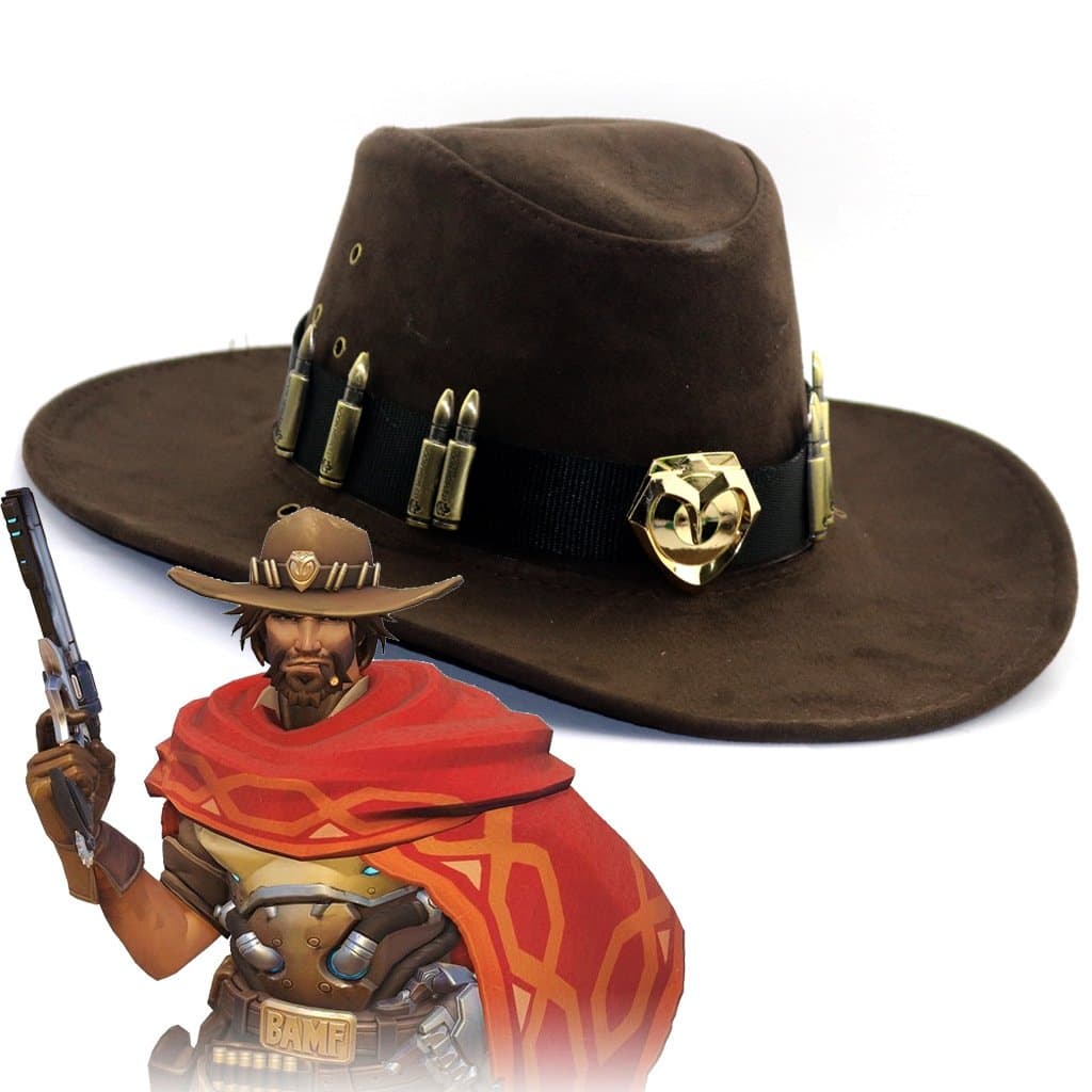 hcoser OW Jesse Mccree Cowboy Hat Cosplay Caps Accessory Fancy Dress for Adult