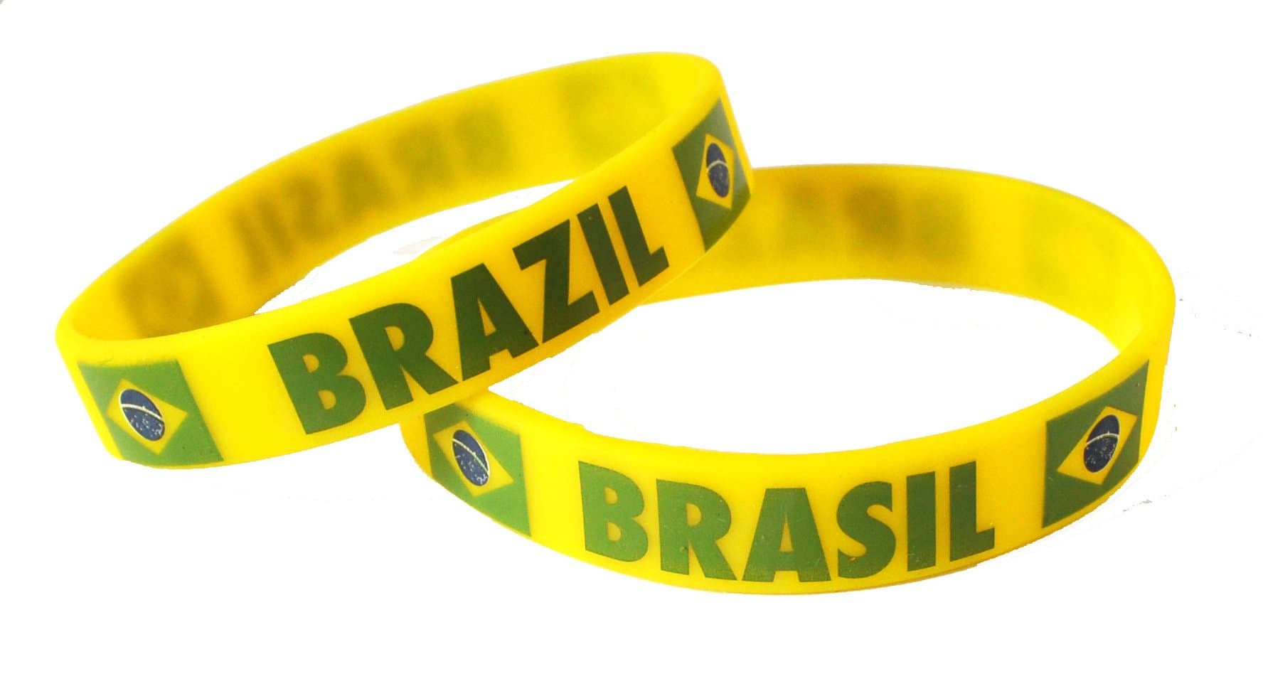 50 x Brazil Silicone Wristbands