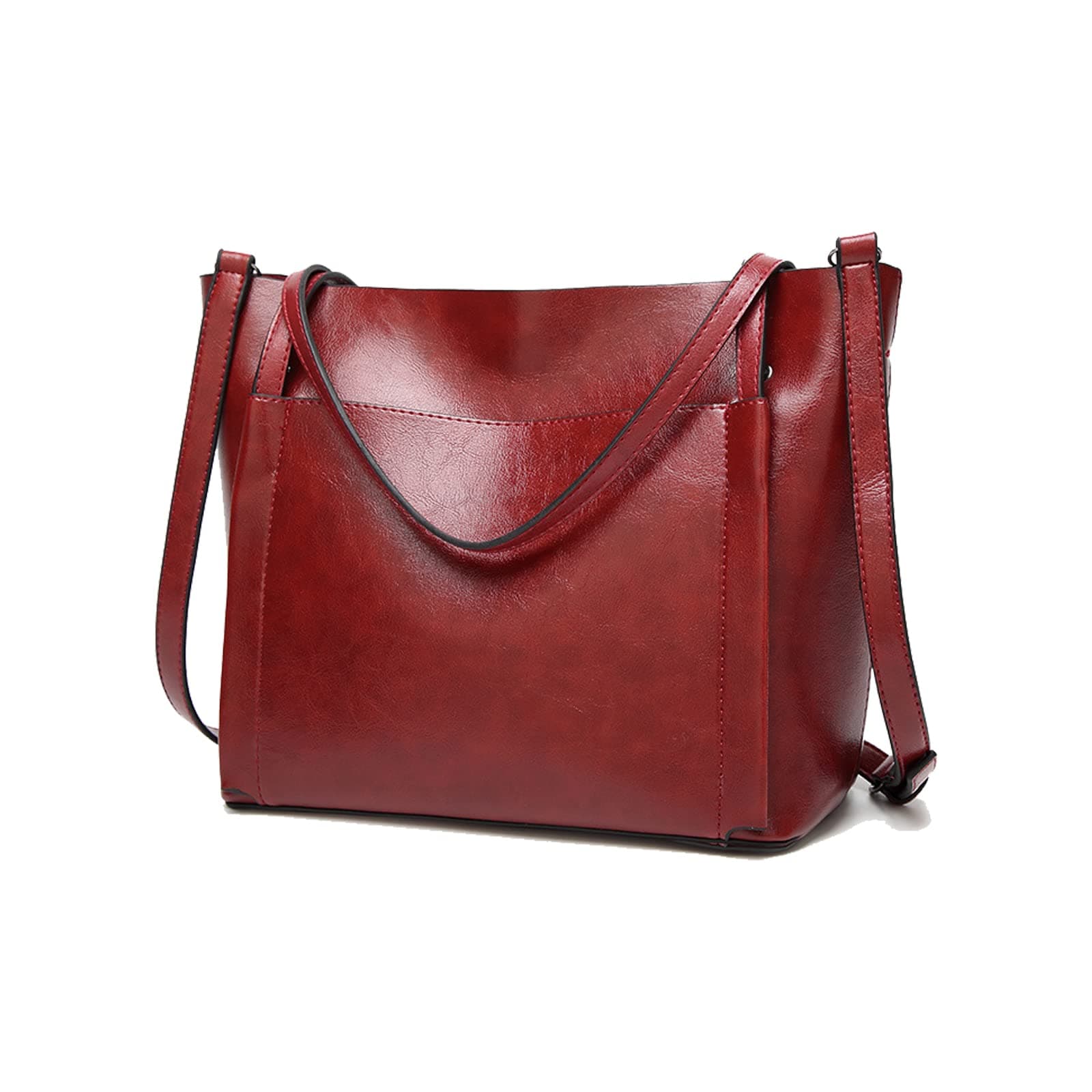 Womens Soft PU Leather Handbags Large Capacity Retro Vintage Top-Handle Casual Tote Shoulder Laptop Bags