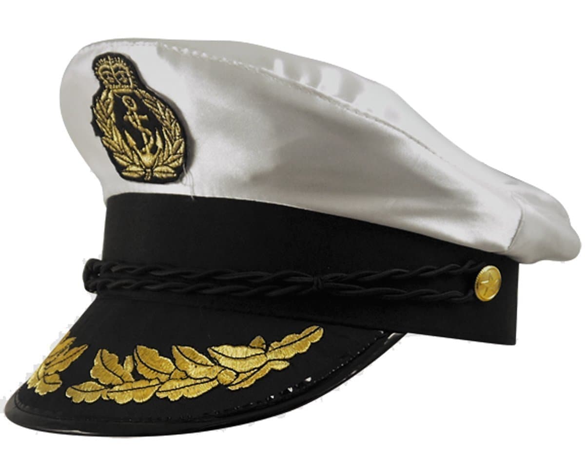 Unisex Mens Womem's Navy Captain Sailor Costume Hat Adult Size Adjustable Cap# One Size