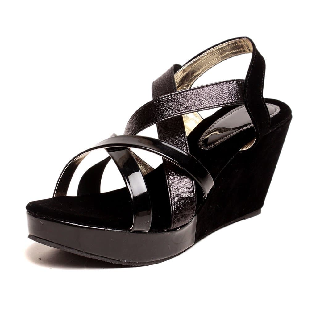 Feel itComfortable Leatherite Casual/Formal Wedges Footwear for Women's & Girl's 543-BLACK-38