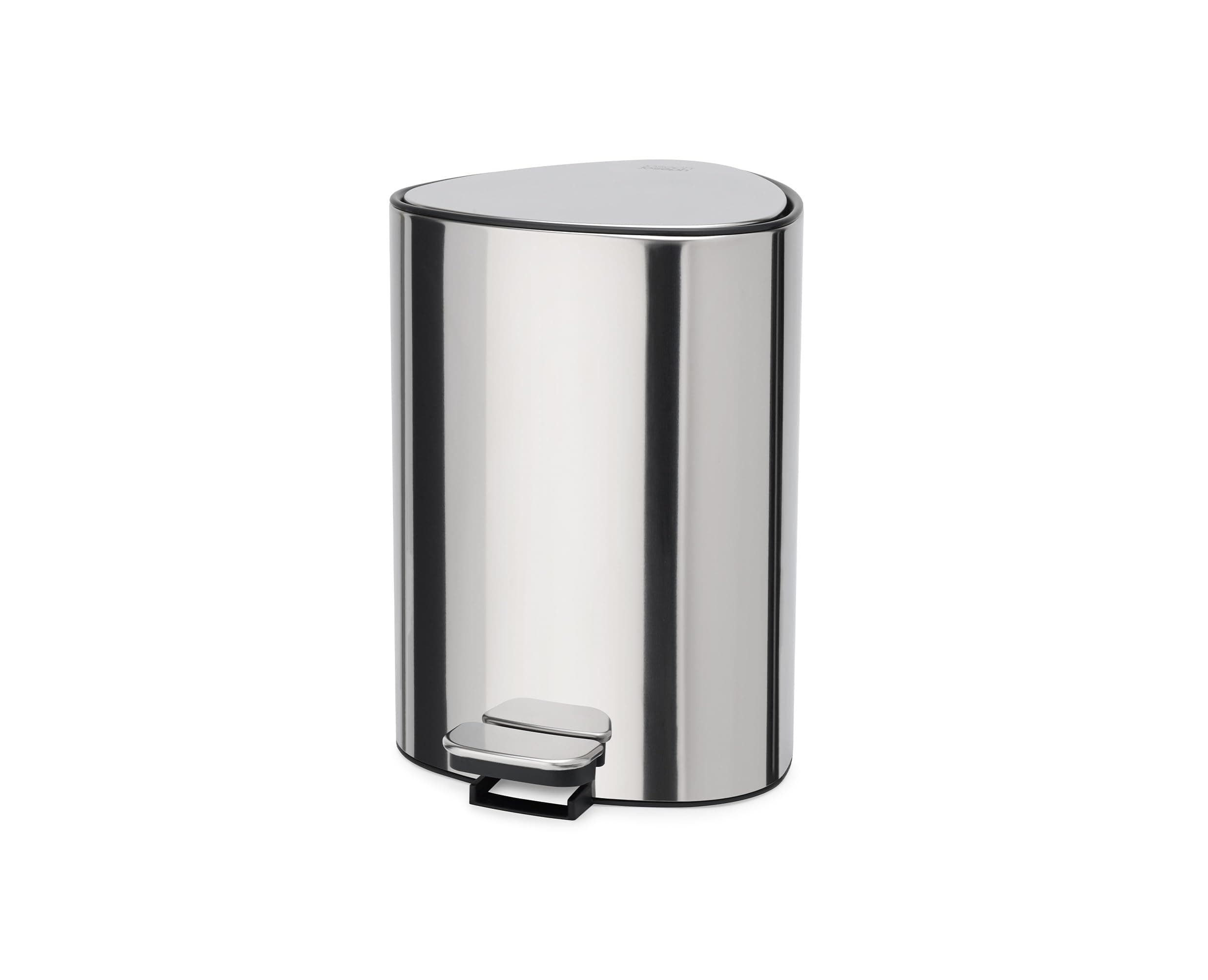 Easystore Luxe Stainless Steel 5 Litre Pedal Bin With Bin Liner Storage, Soft-Close Lid, Removable Inner Bucket, For Bathroom, Bedroom, Office
