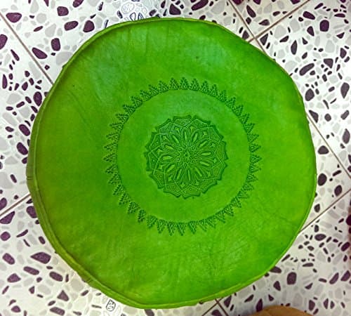 Moroccan Leather Pouf, Pouffes, Ottoman, Kids Stool Seat Children's pouf (Green)